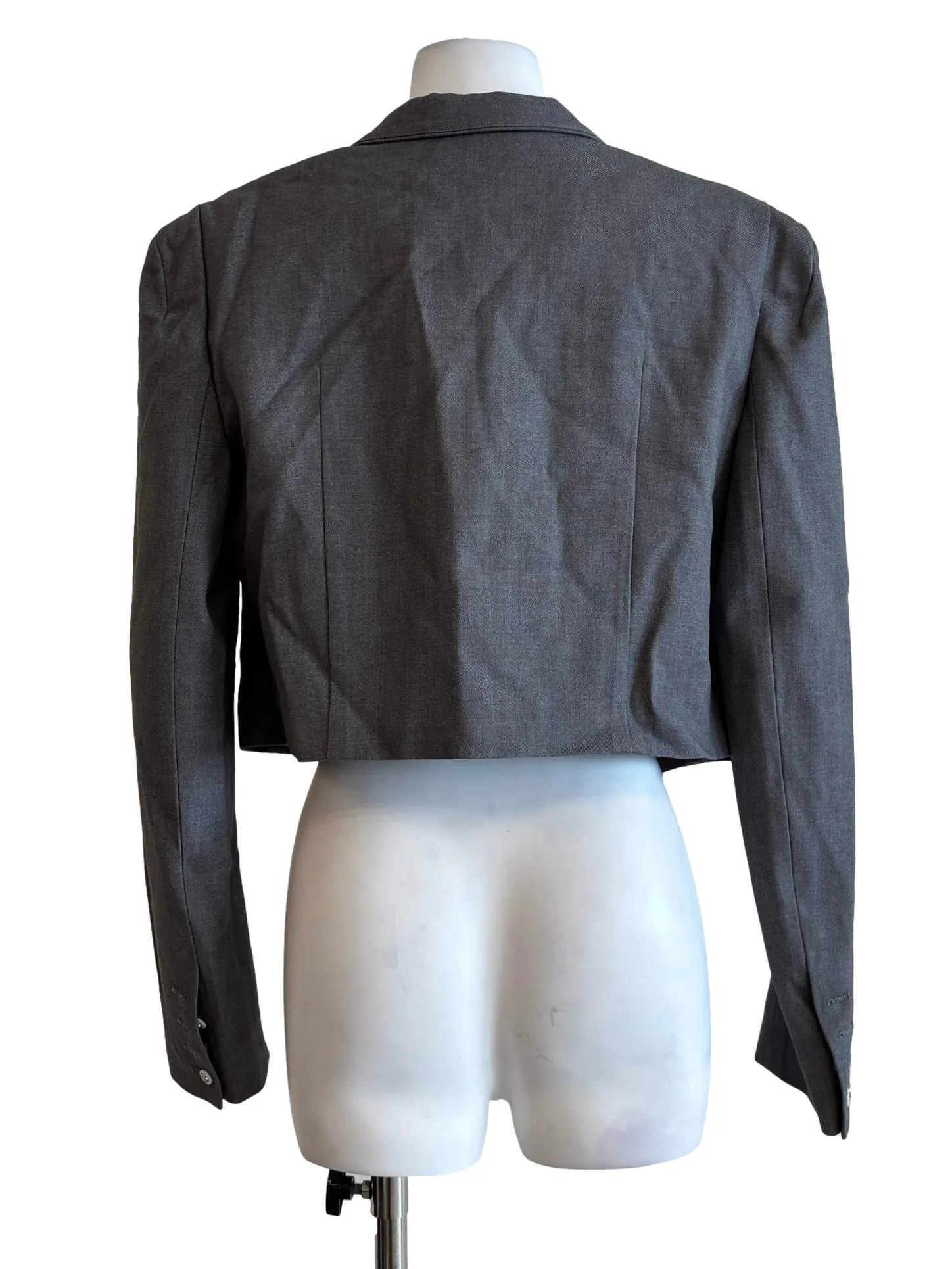 Carbon Grey Buttonless Cropped Blazer - Image 2