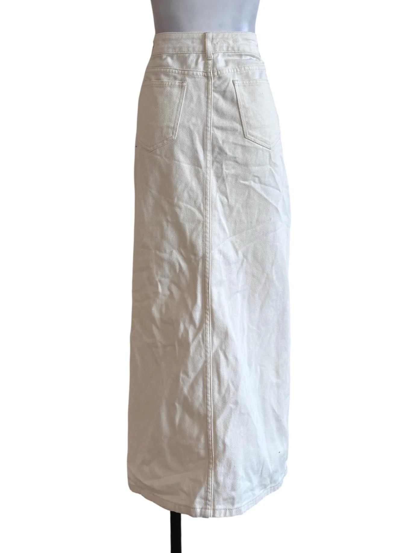 Carnation White Denim Front Slit Pencil Skirt TWL - Image 2