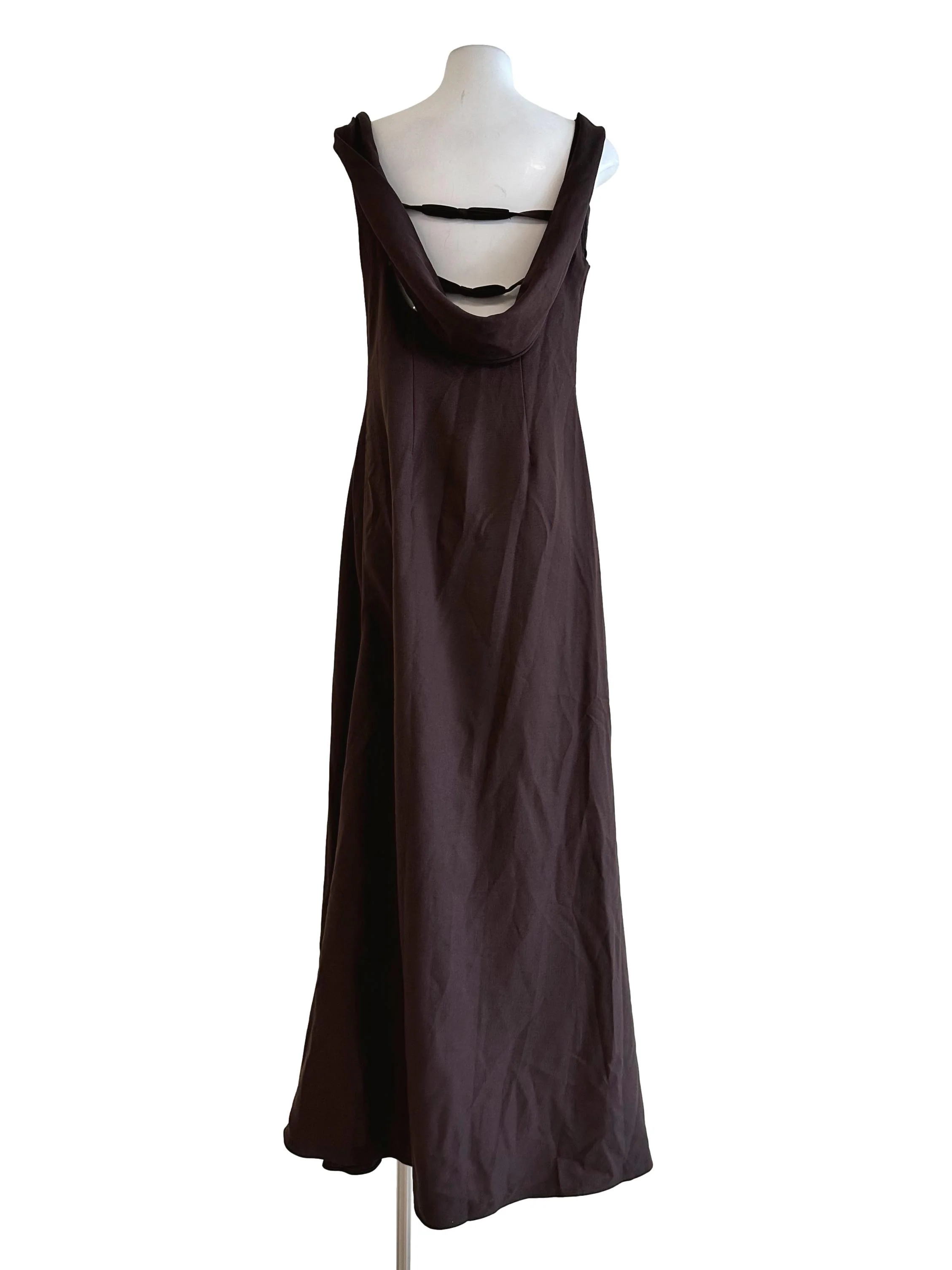 Carob Brown Cowl Neck Maxi Dress - Image 2