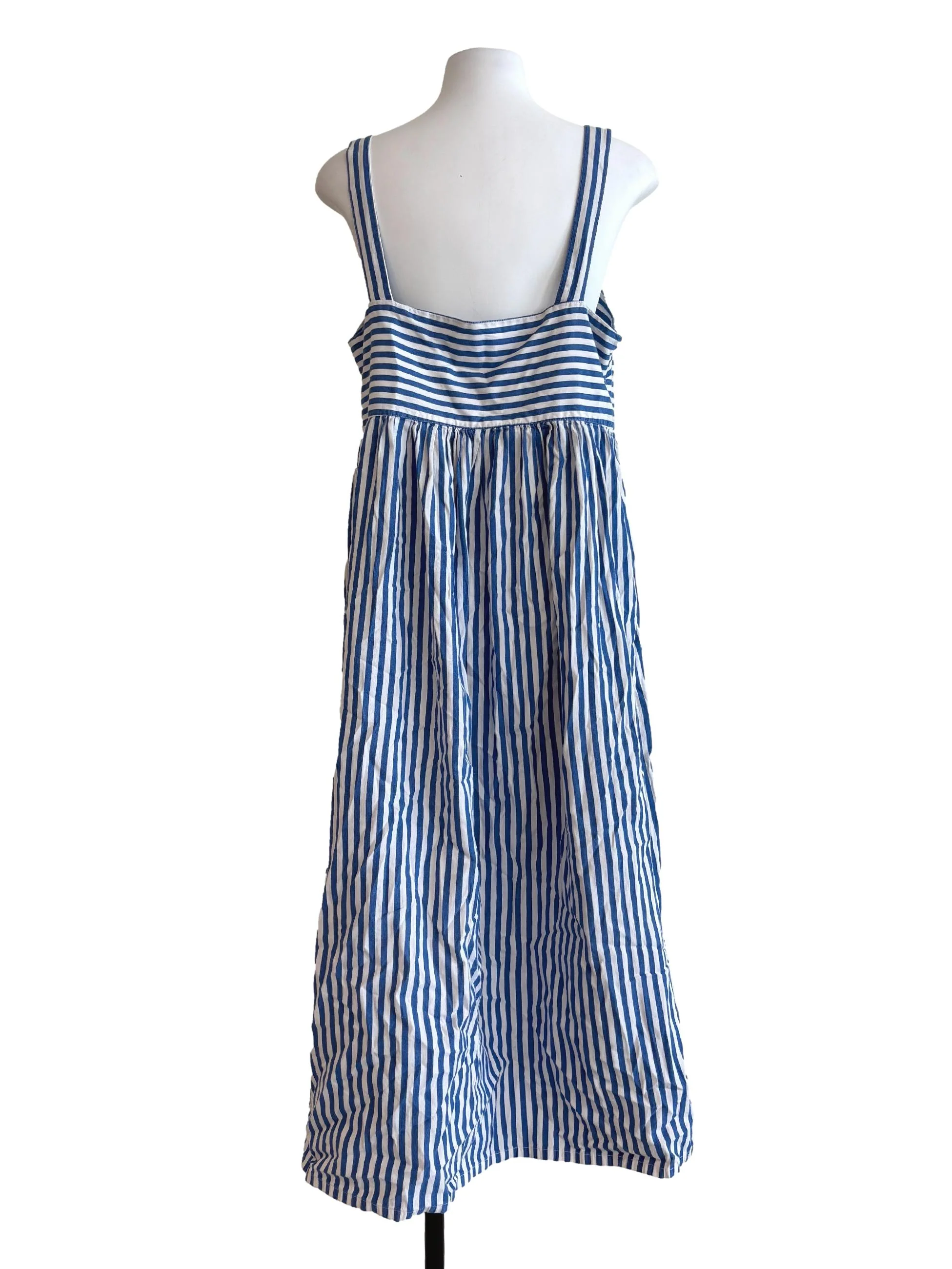 Carolina Blue Apron Neck Striped Dress - Image 2