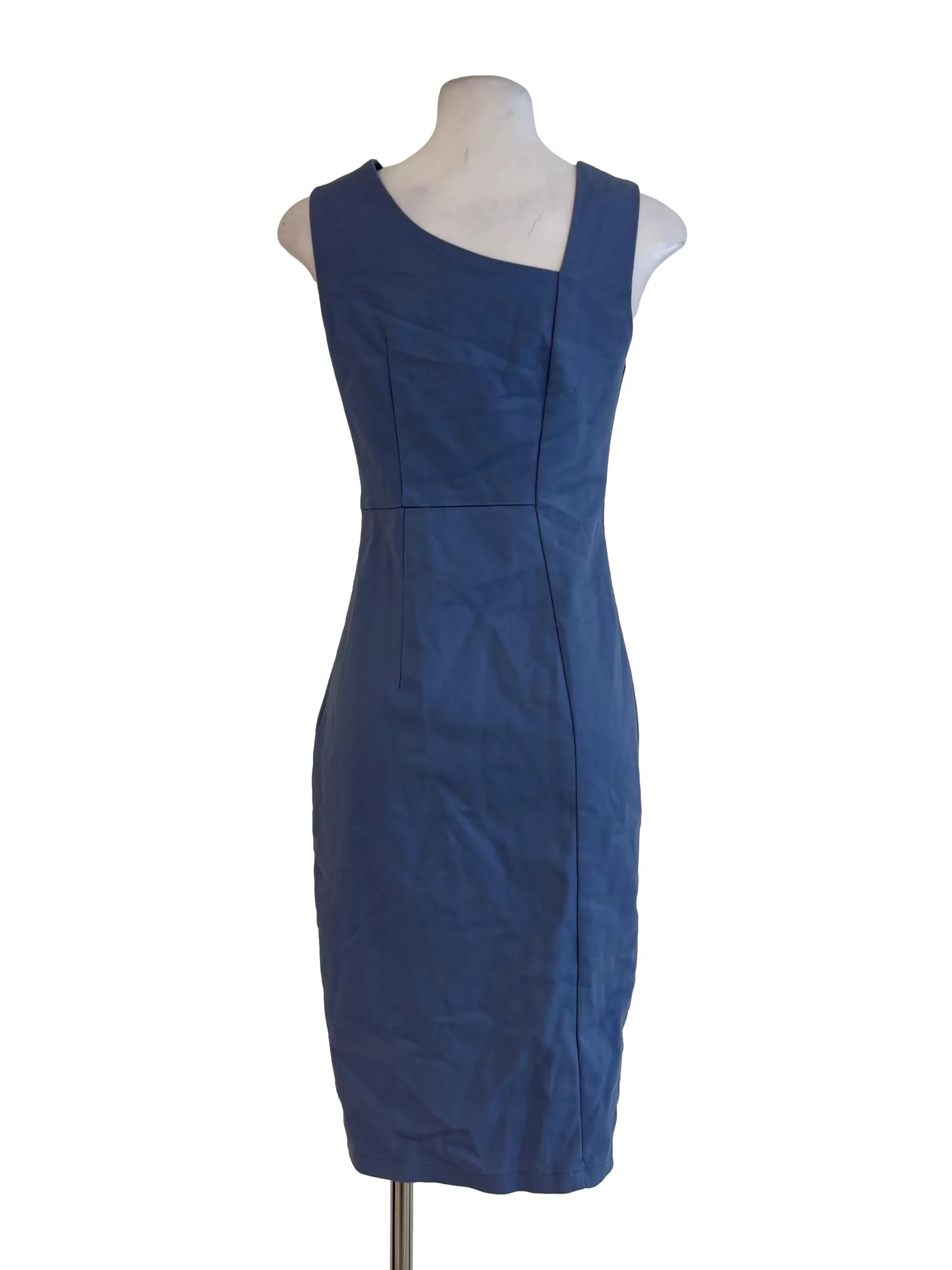 Carolina Blue Sleeveless Asymmetrical Pencil Dress - Image 2