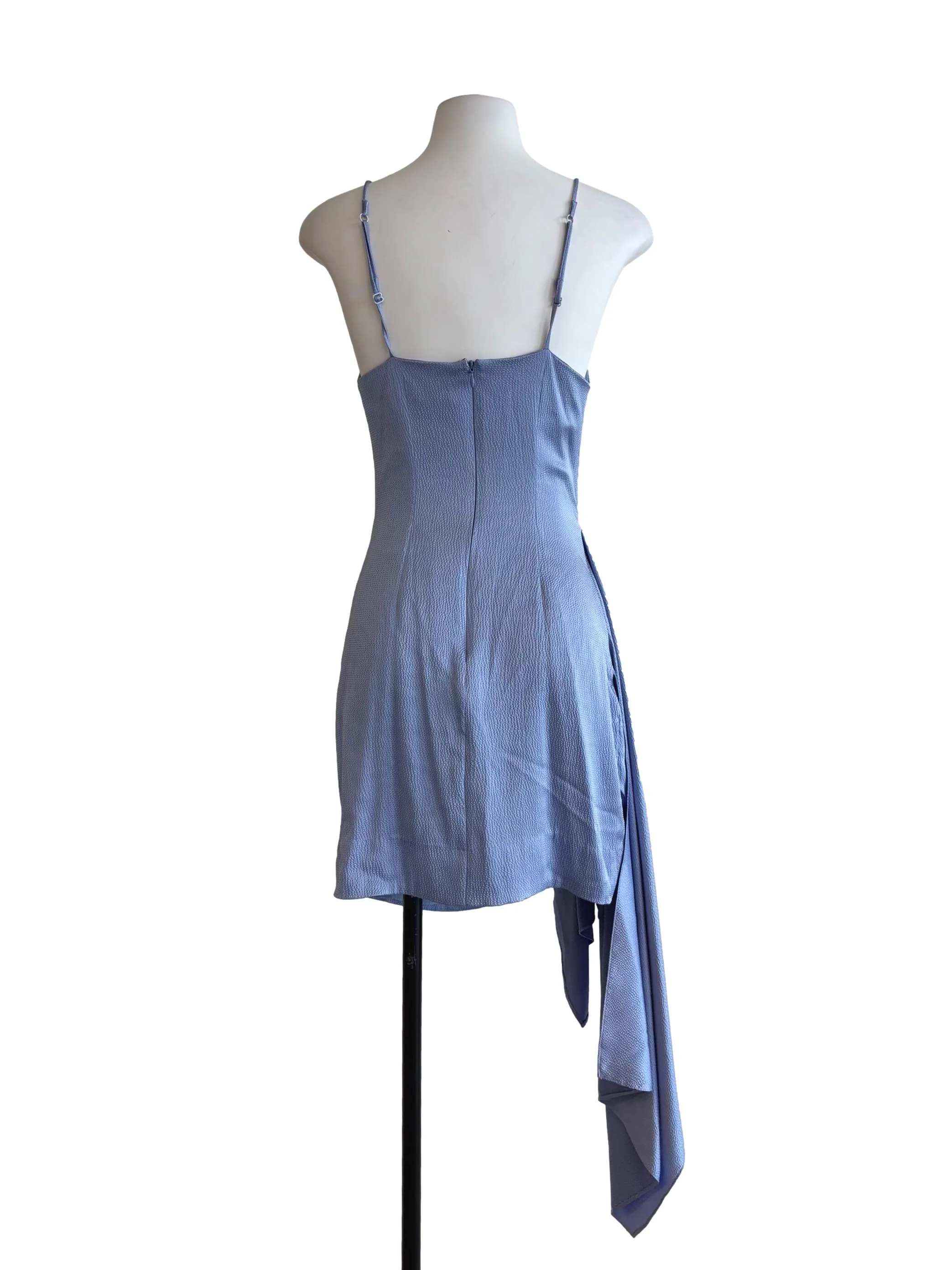 Carolina Blue Spaghetti Strap Drape Mini Dress - Image 2