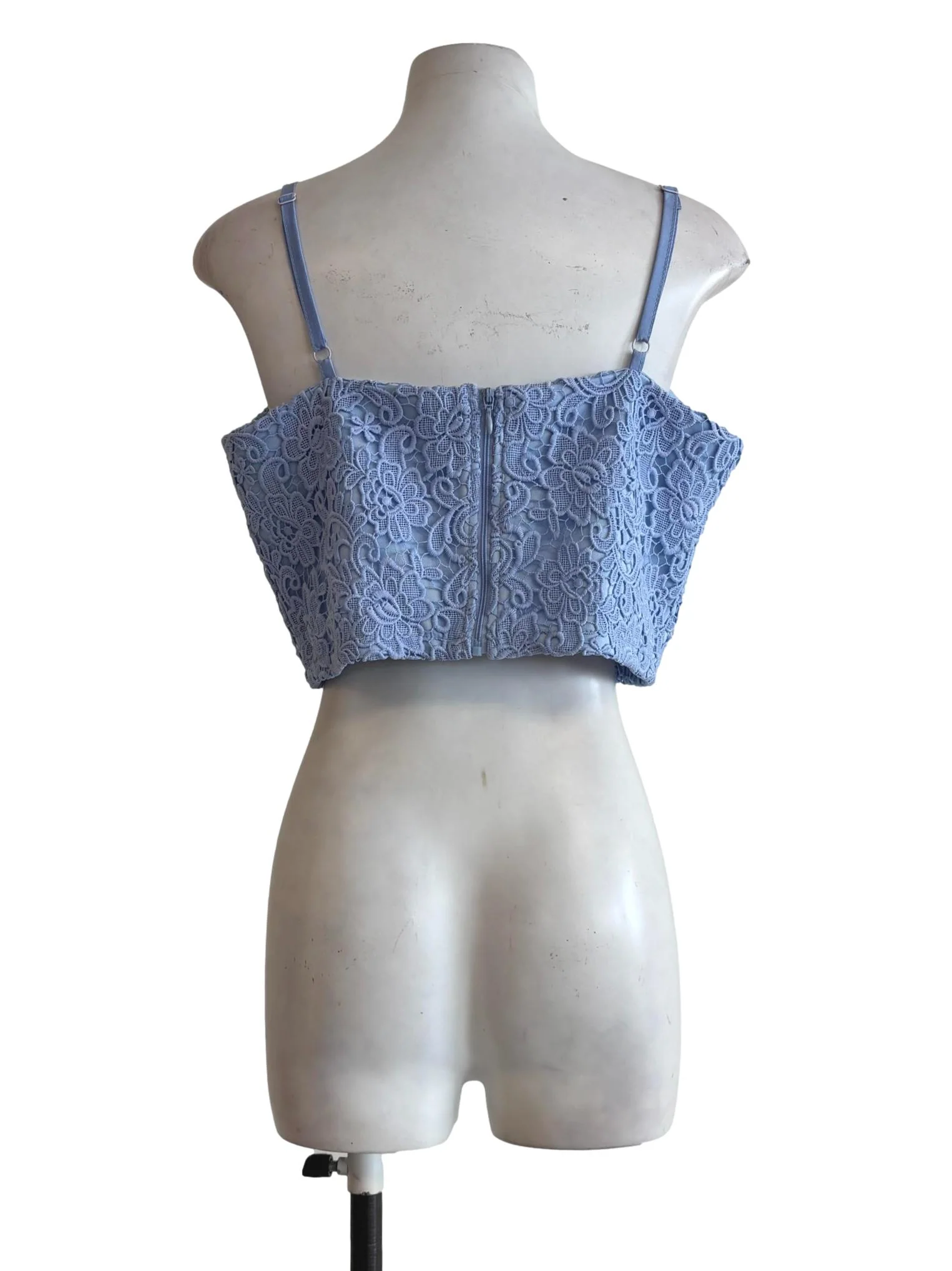 Carolina Blue Spaghetti Strap Embroidered Top - Image 2