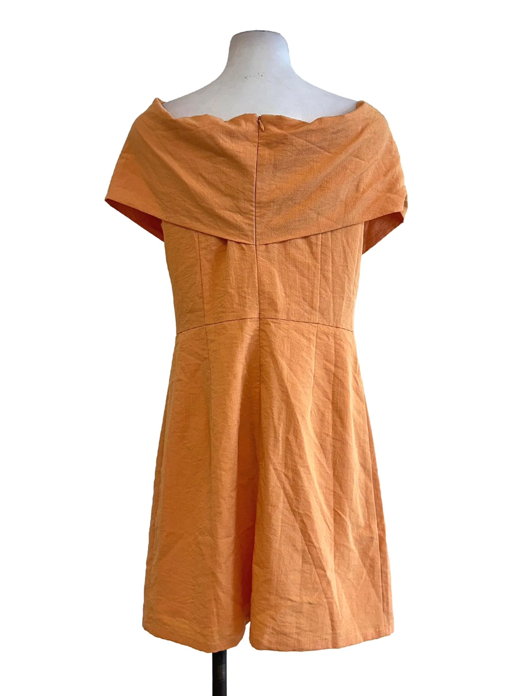 Carrot Orange Textured Mini Dress LB - Image 2