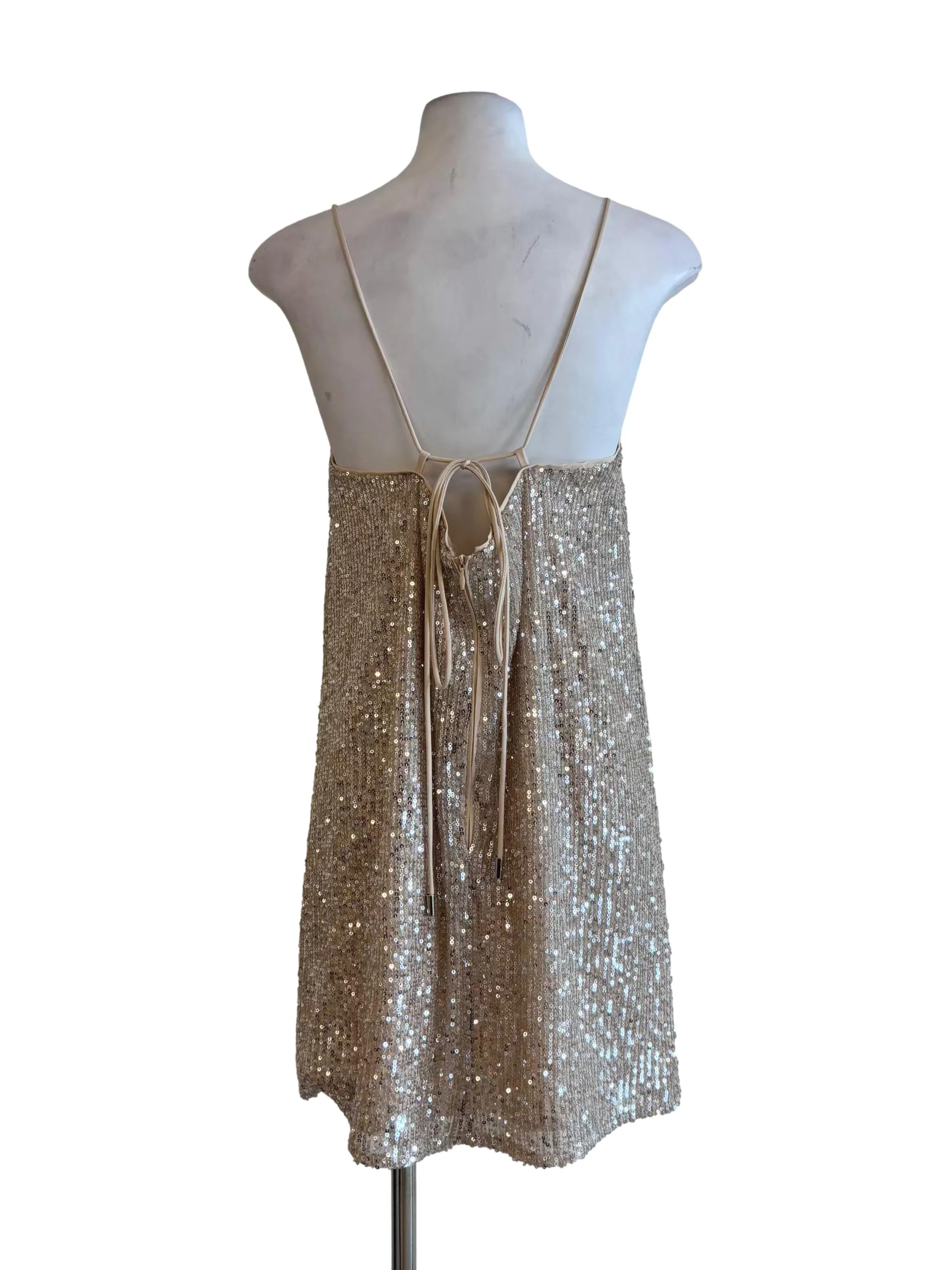 Cashmere Sequin Slip Dress - Image 2