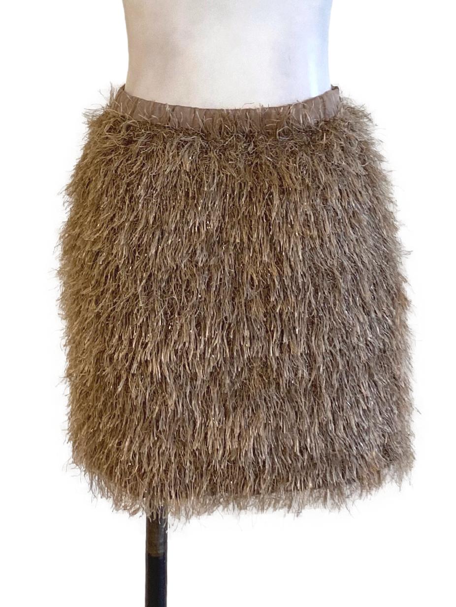 Cedar Brown Furry High Waisted Mini Skirt - Image 2
