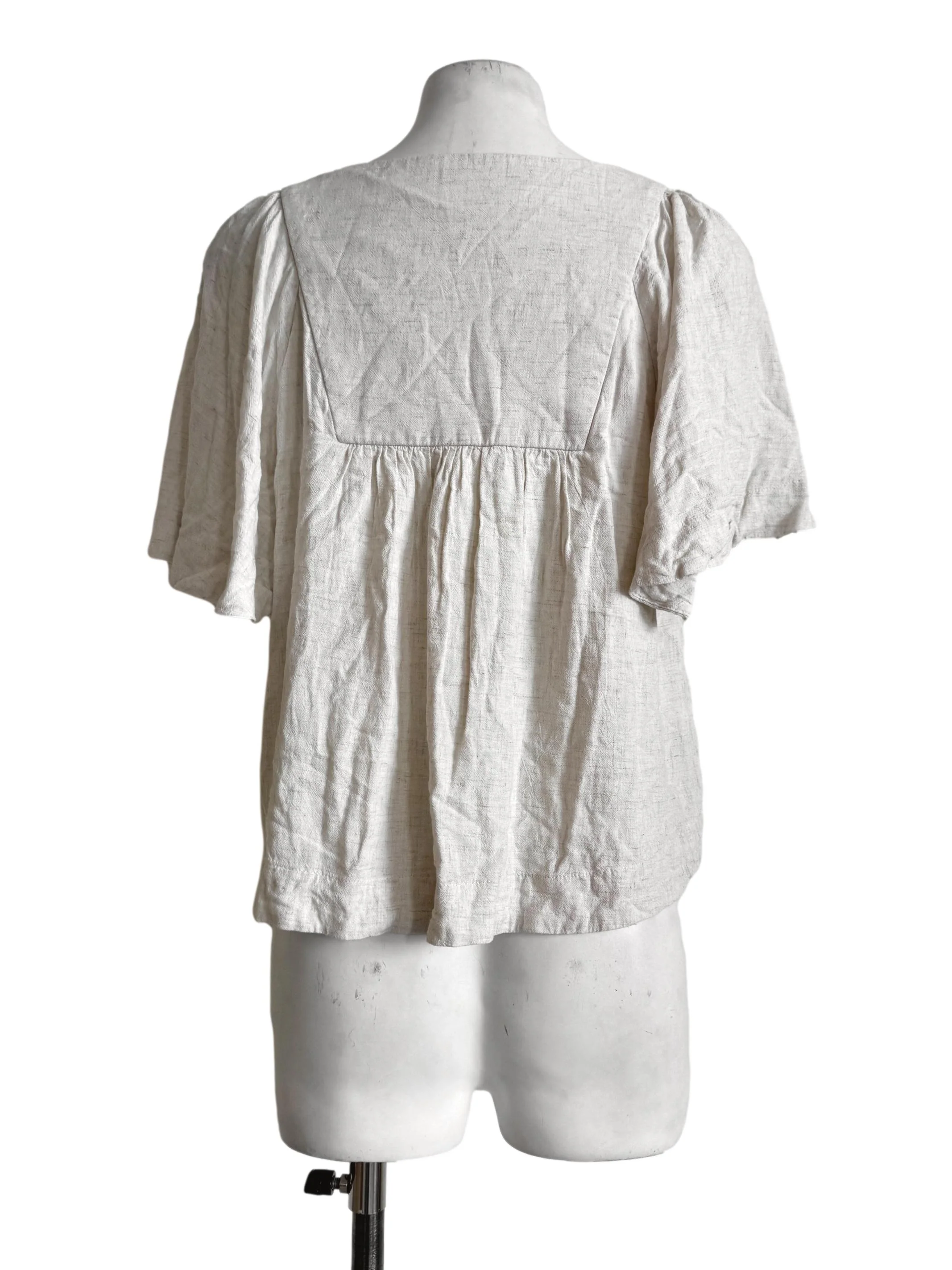 Cereal Beige V Neck Blouse - Image 2