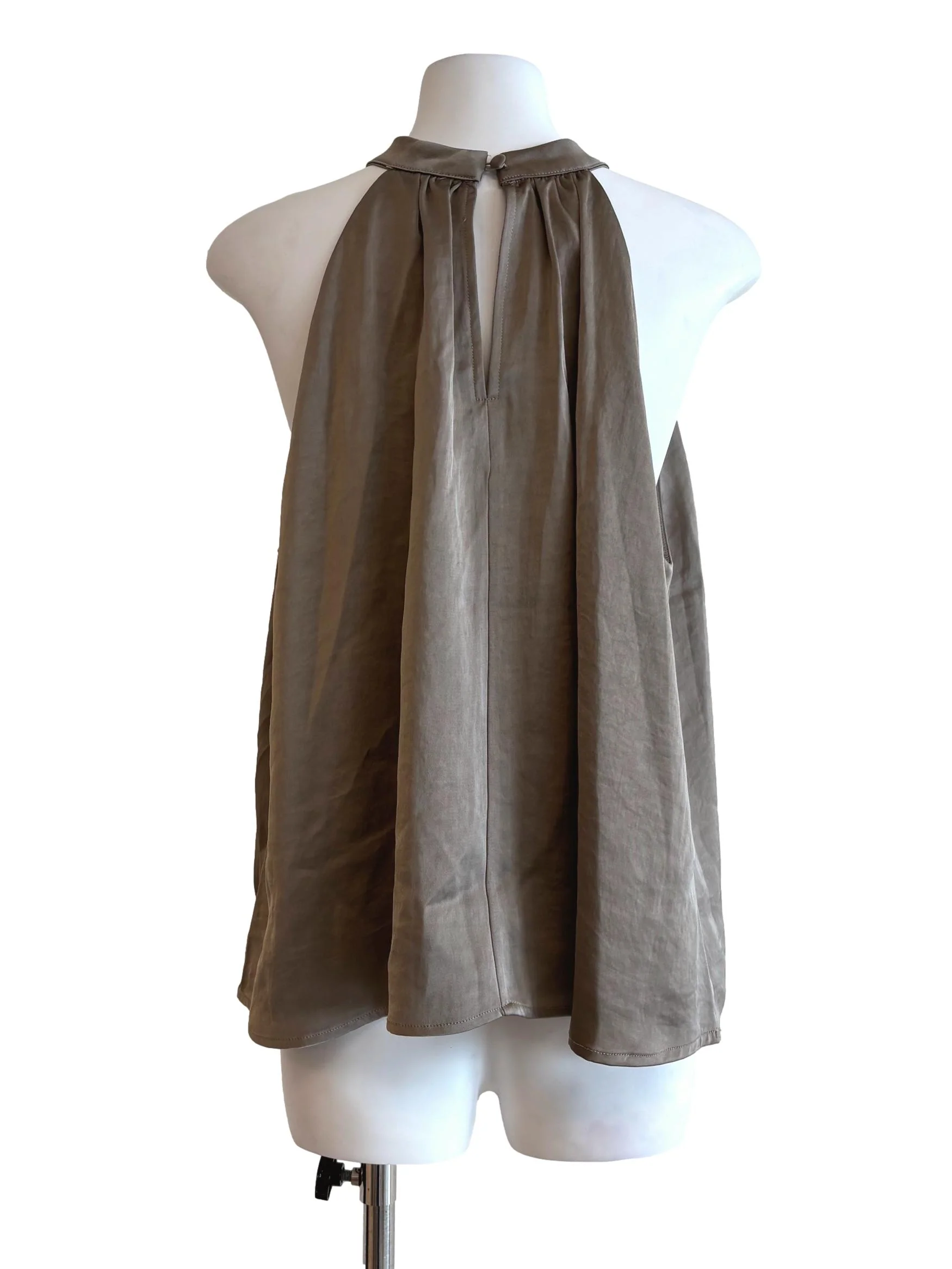 Champagne Brown Apron Neck Satin Top - Image 2