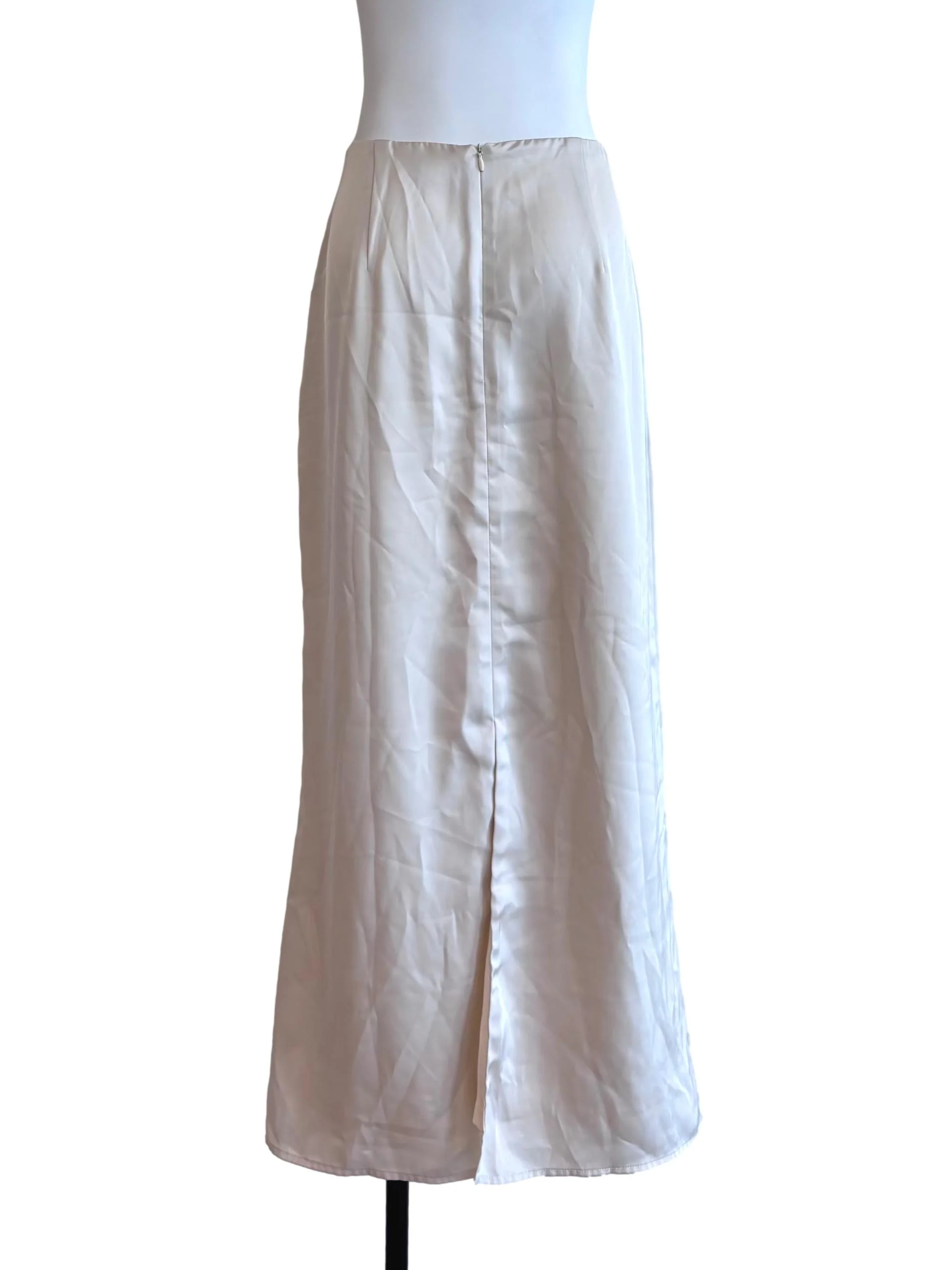 Champagne Satin Maxi Skirt - Image 2