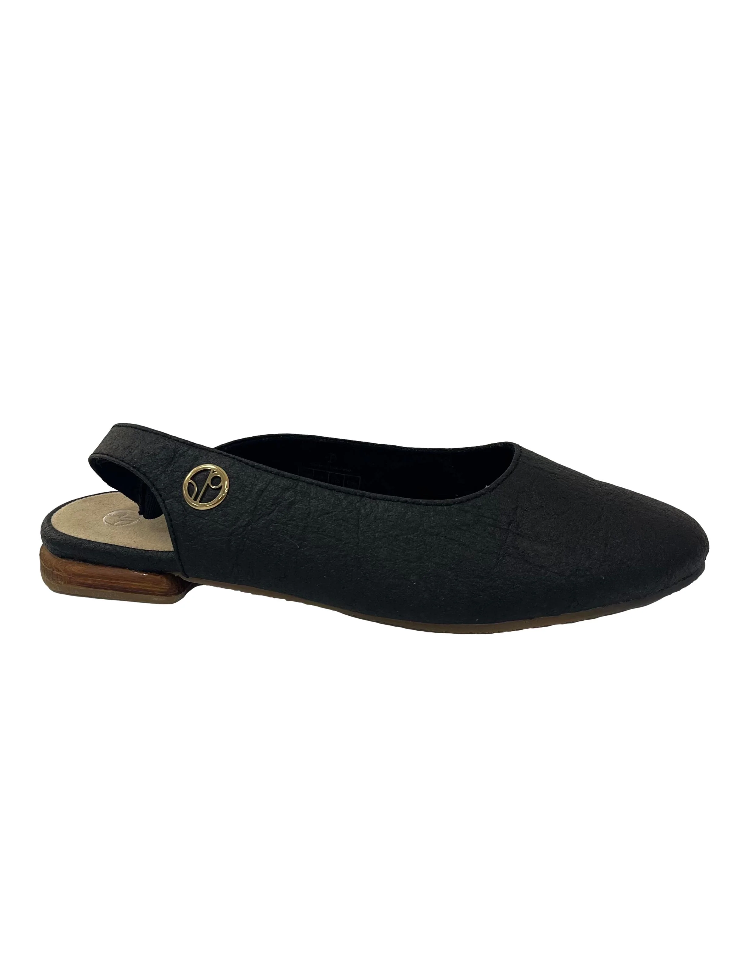Charcoal Black Cannes Slingback Flat CSN - Image 4