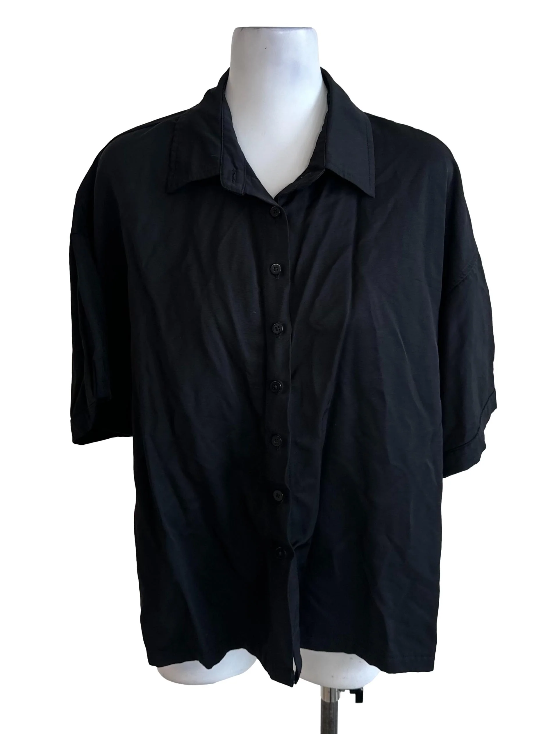 Charcoal Black Collar Button Shirt