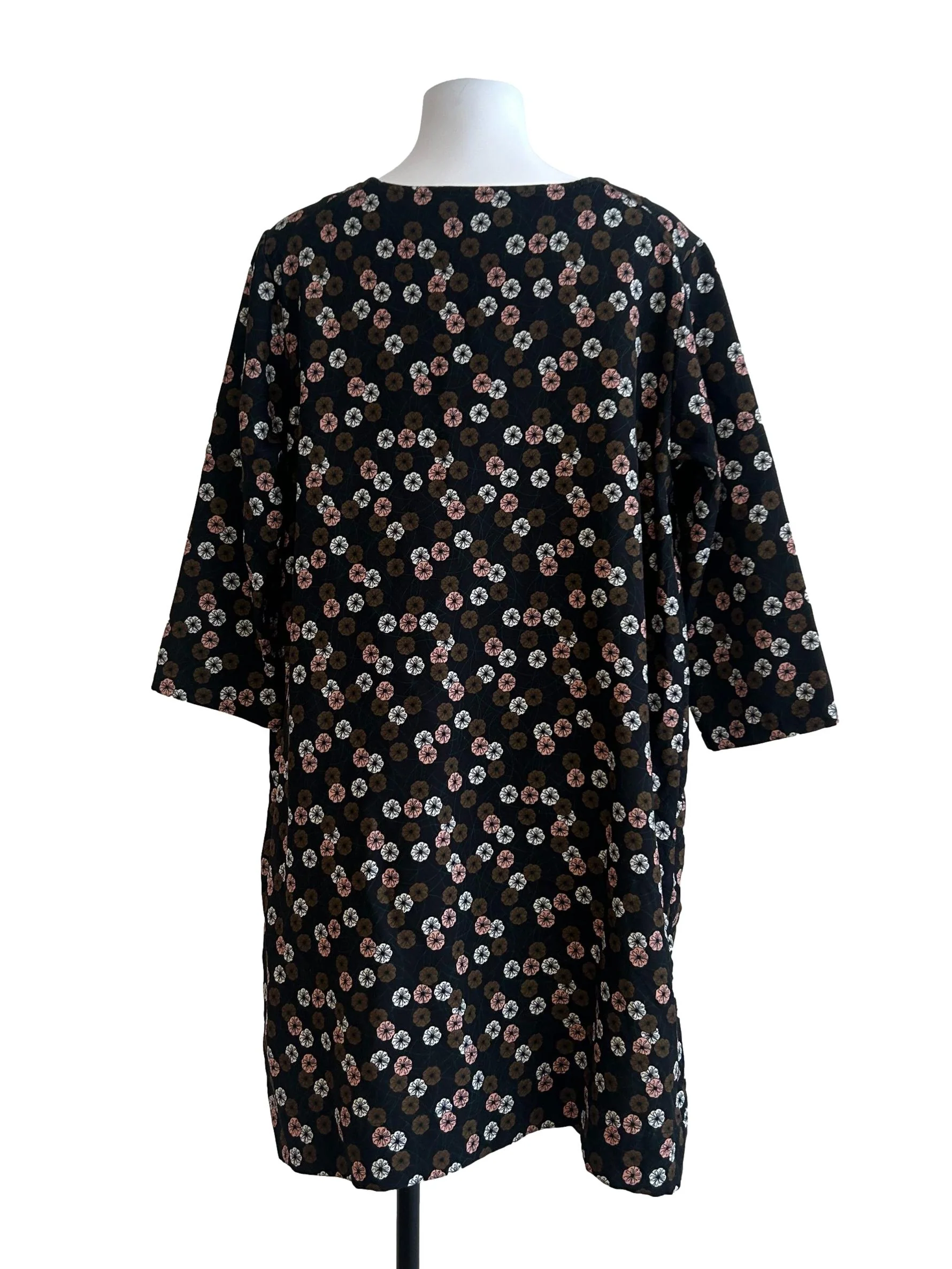 Charcoal Black Floral Mini Dress - Image 2
