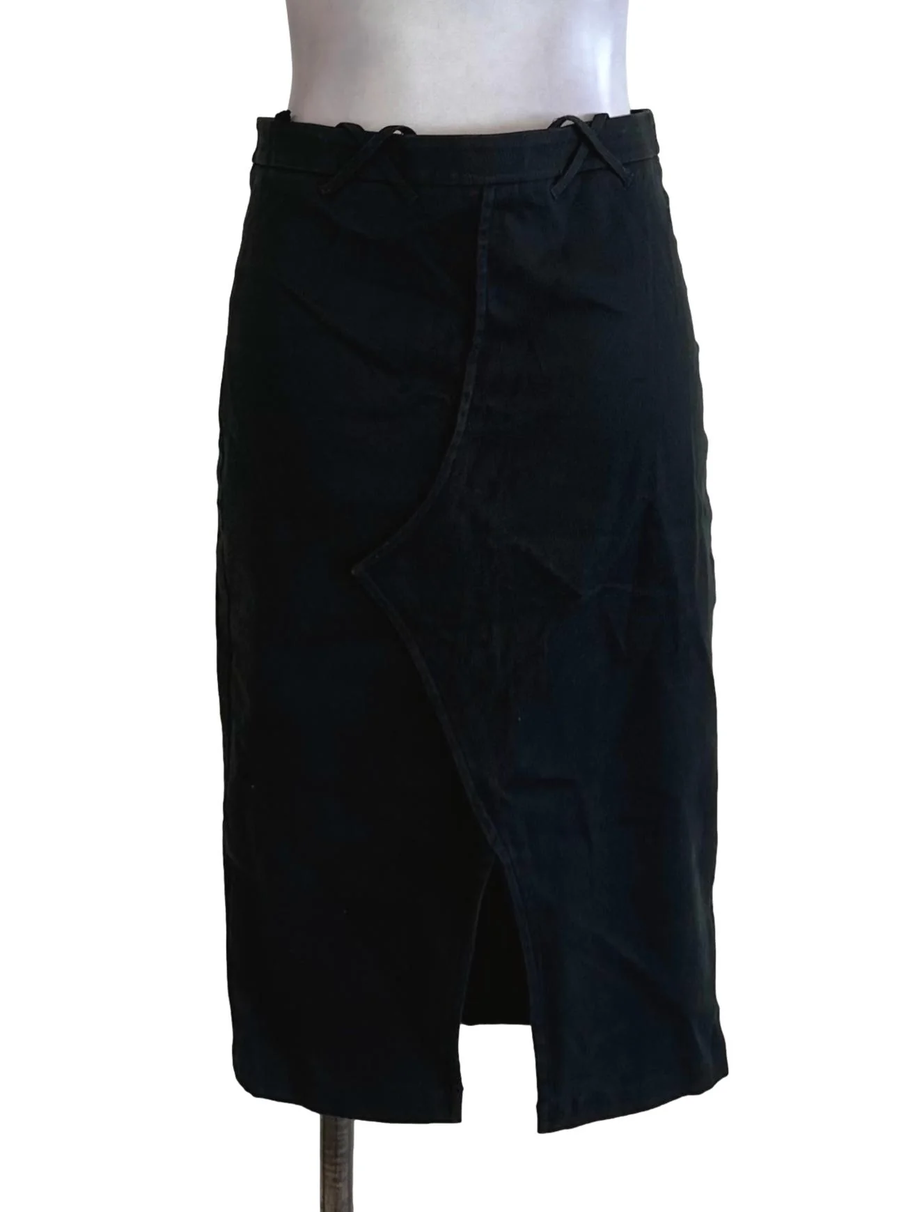 Charcoal Black Pencil Slit Skirt - Image 2