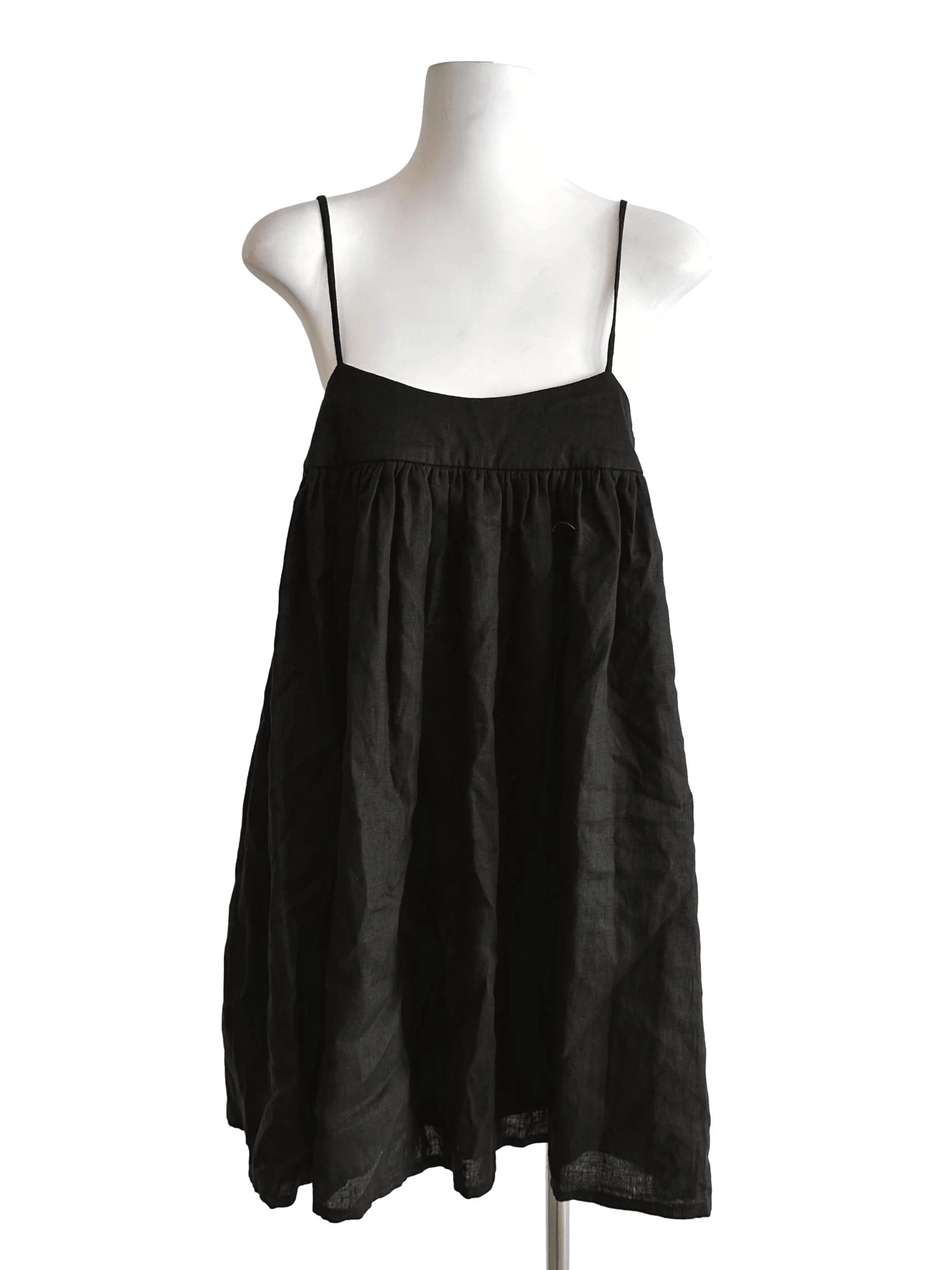 Charcoal Black Spaghetti Straps Mini Dress CM