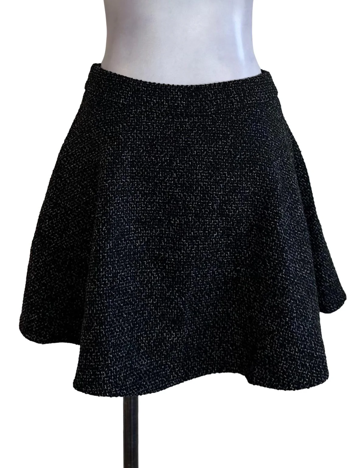 Charcoal Black Tweed Textured Flip Skirt - Image 2