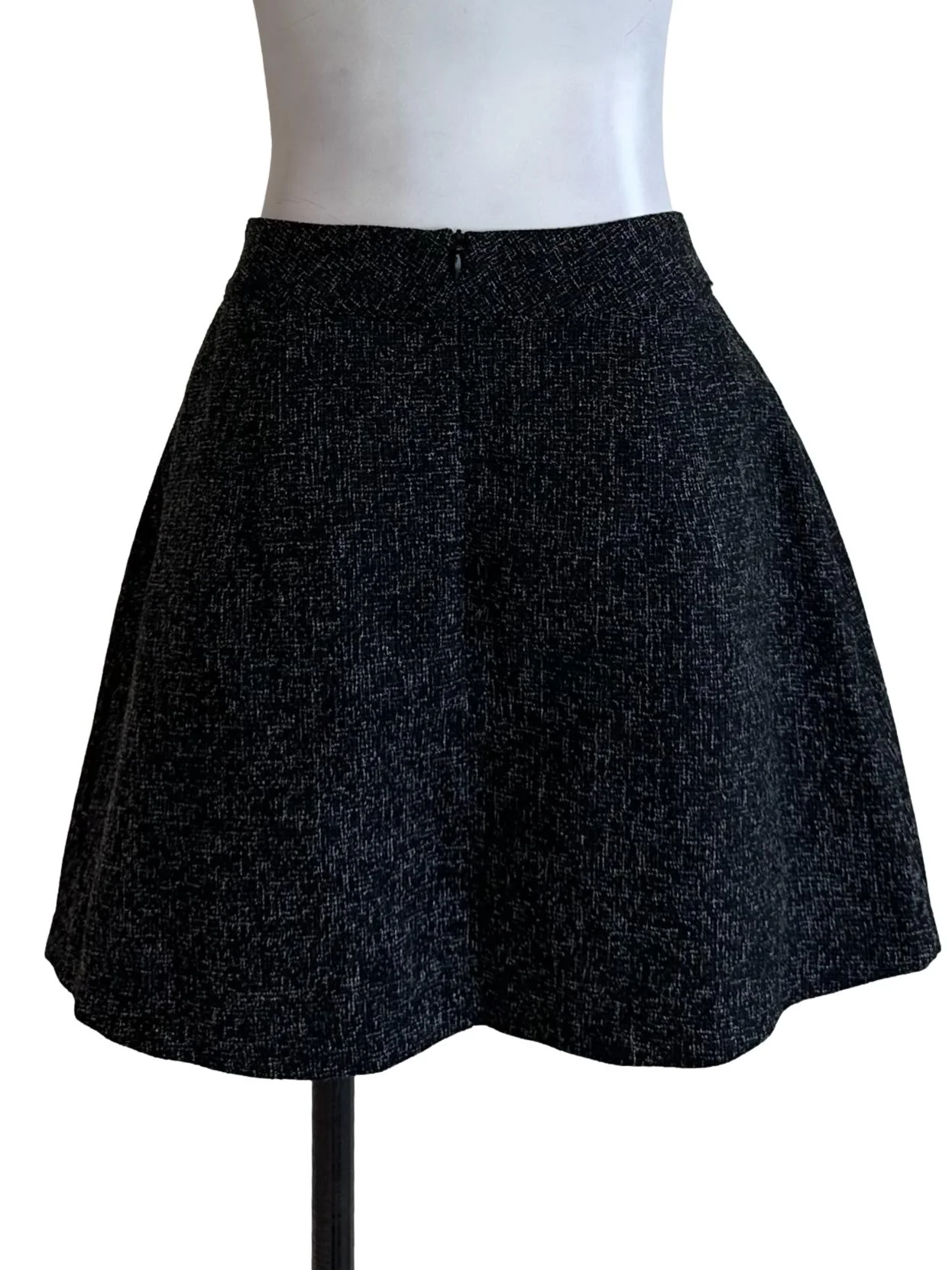 Charcoal Black Tweed Textured Skorts - Image 2