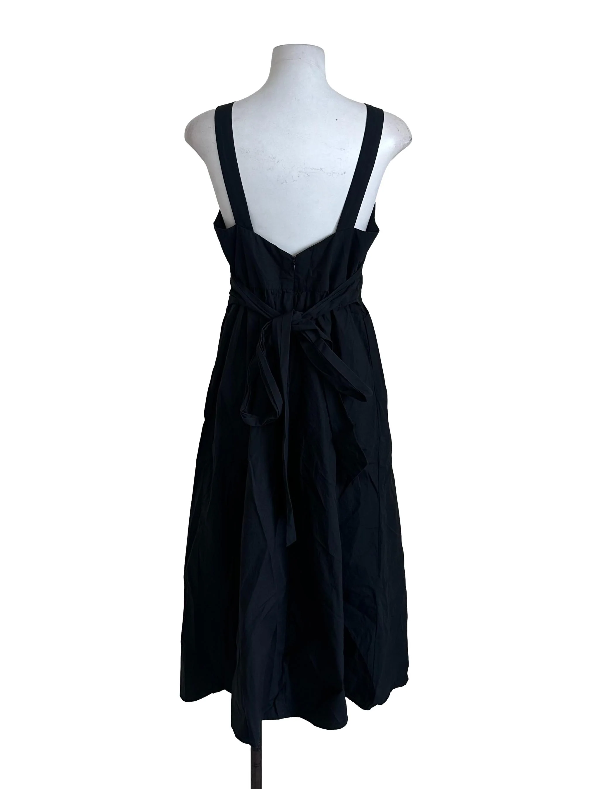 Charcoal Black V Neck Strap Dress - Image 2