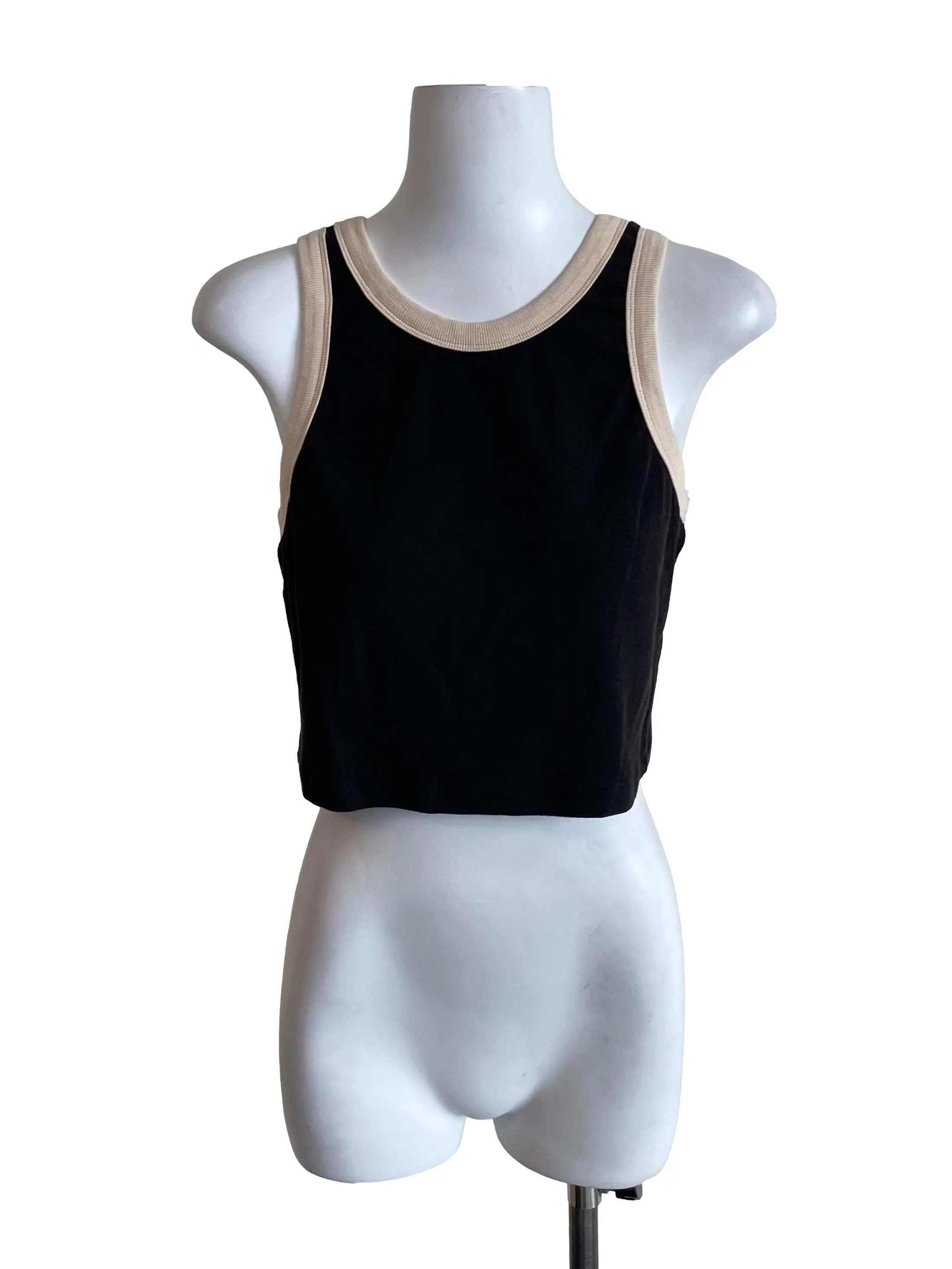 Charcoal Contrast Trace Crop Tank Top