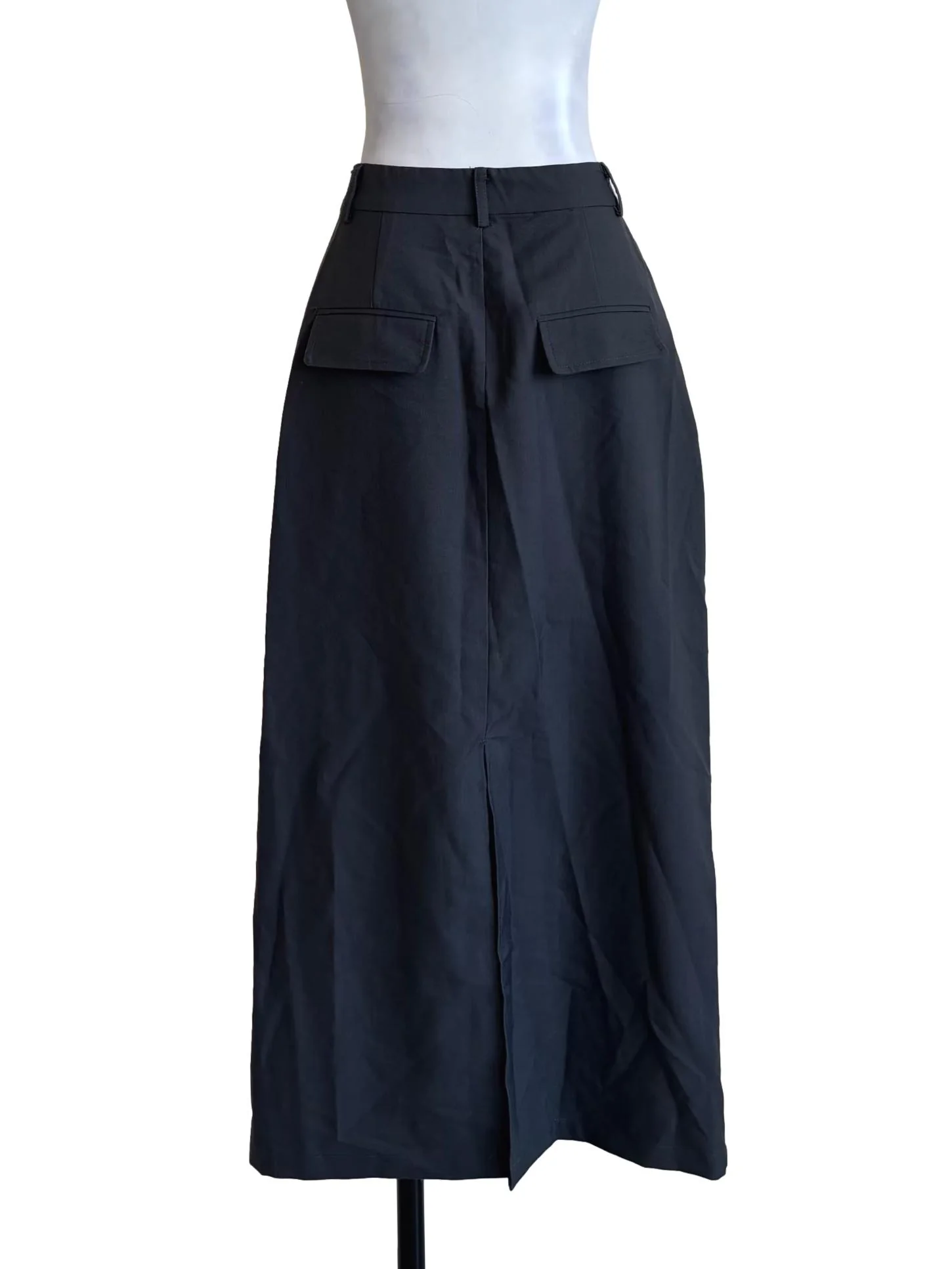 Charcoal Cotton Midi Skirt TTR - Image 2