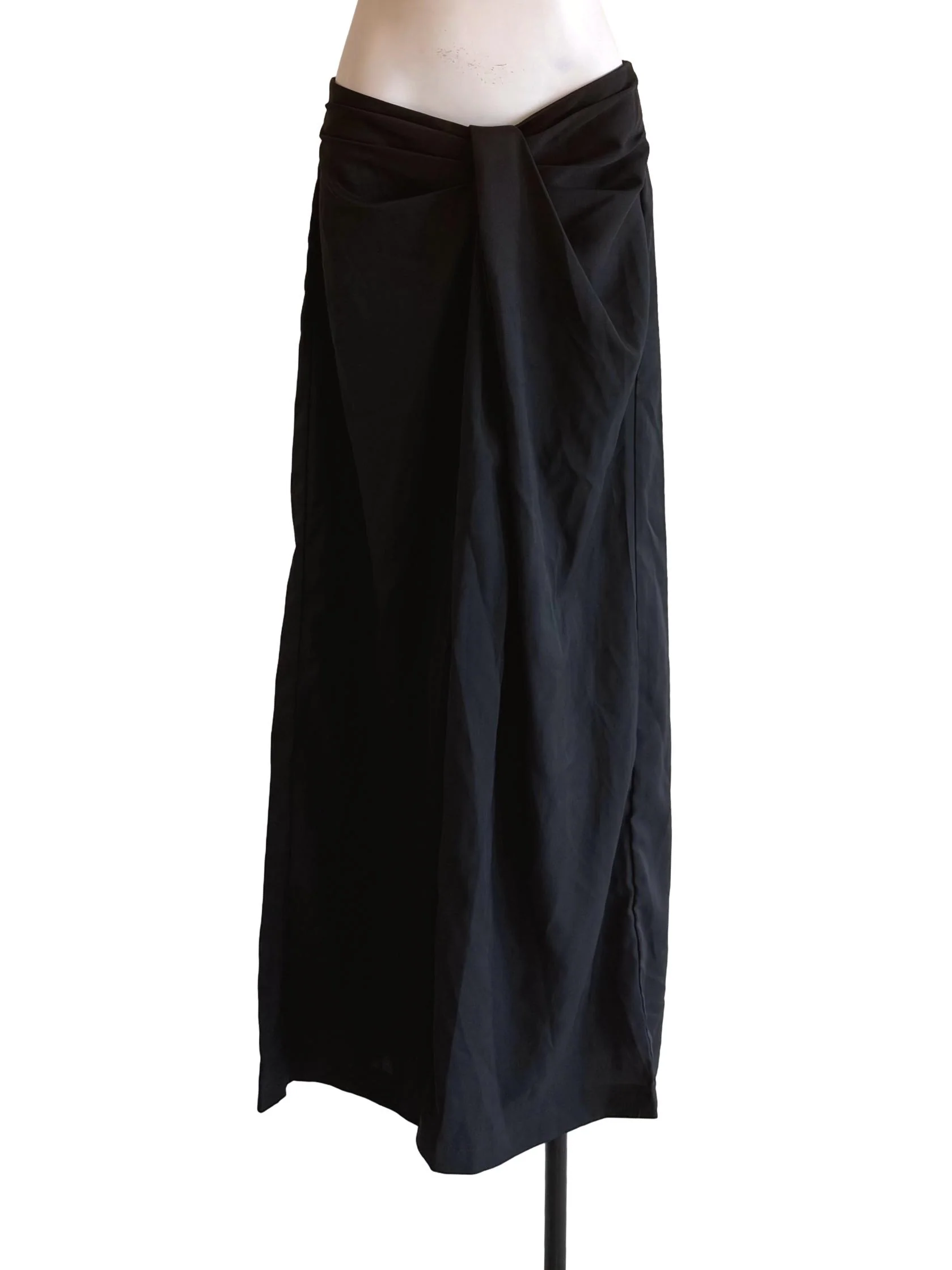 Charcoal Draped Wide Pants