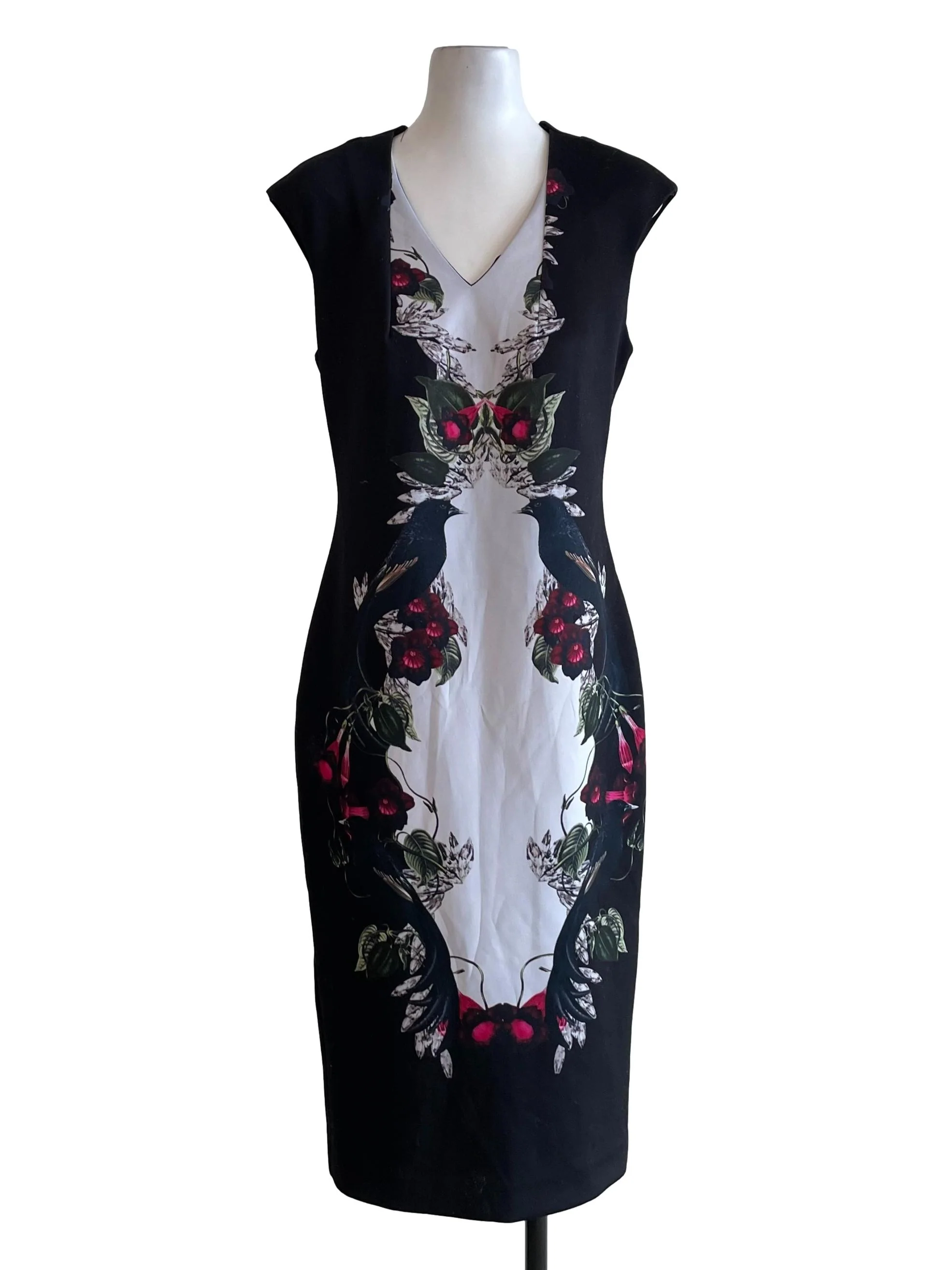 Charcoal Floral Bodycon Dress