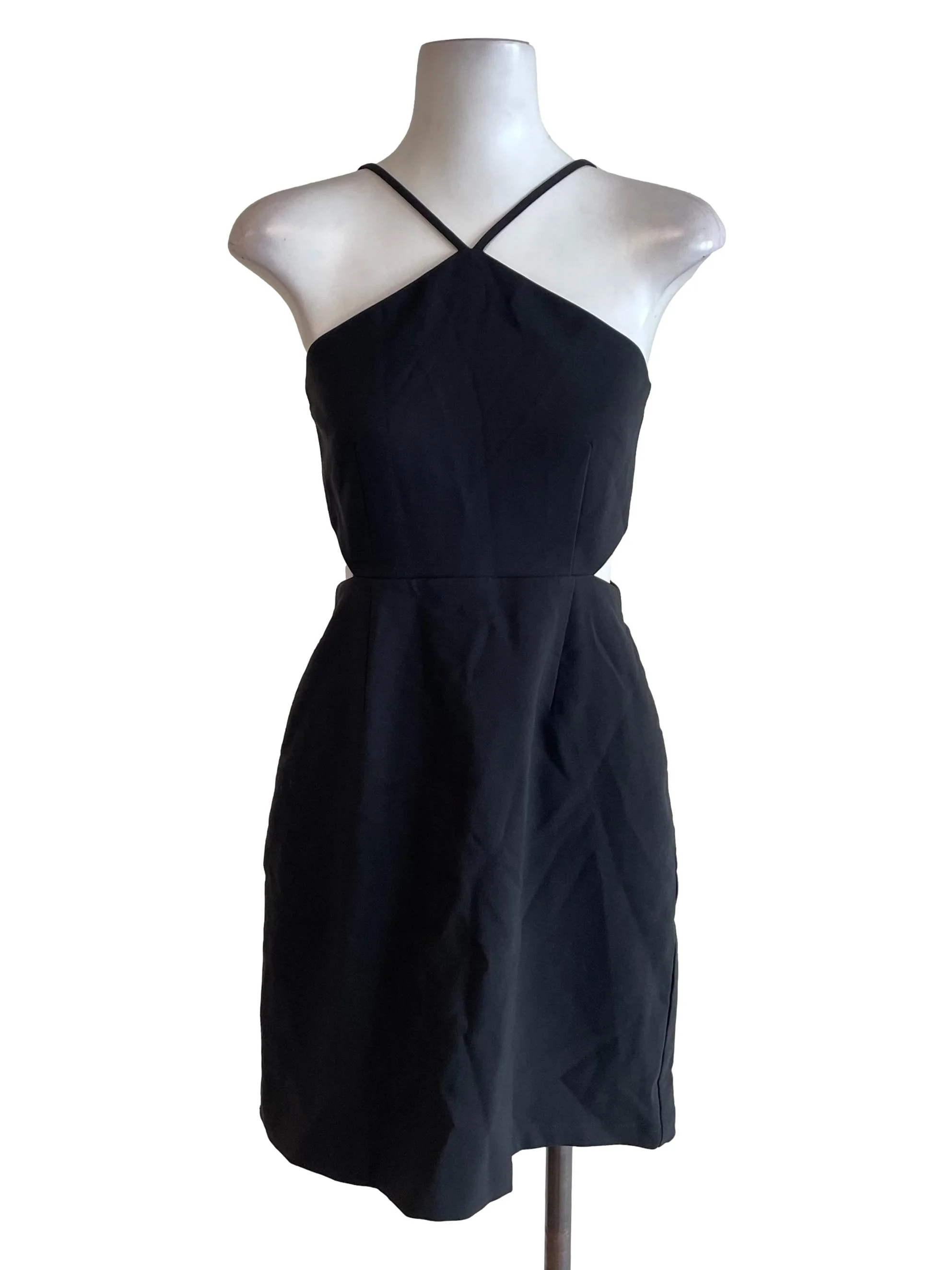 Charcoal Open Waist Halter Neck Dress
