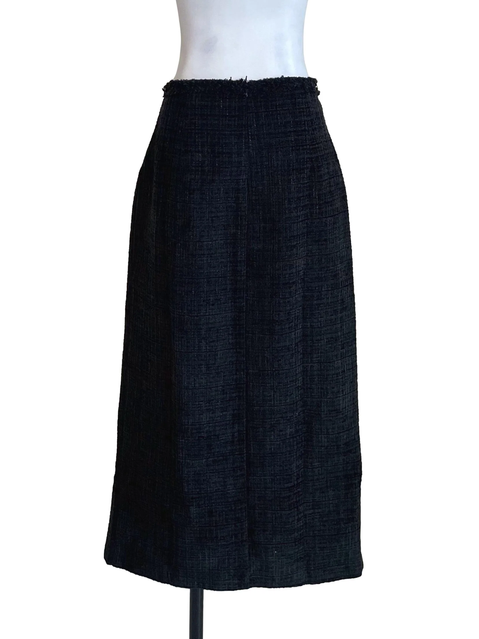 Charcoal Pearls Tweed Pencil Skirt - Image 2