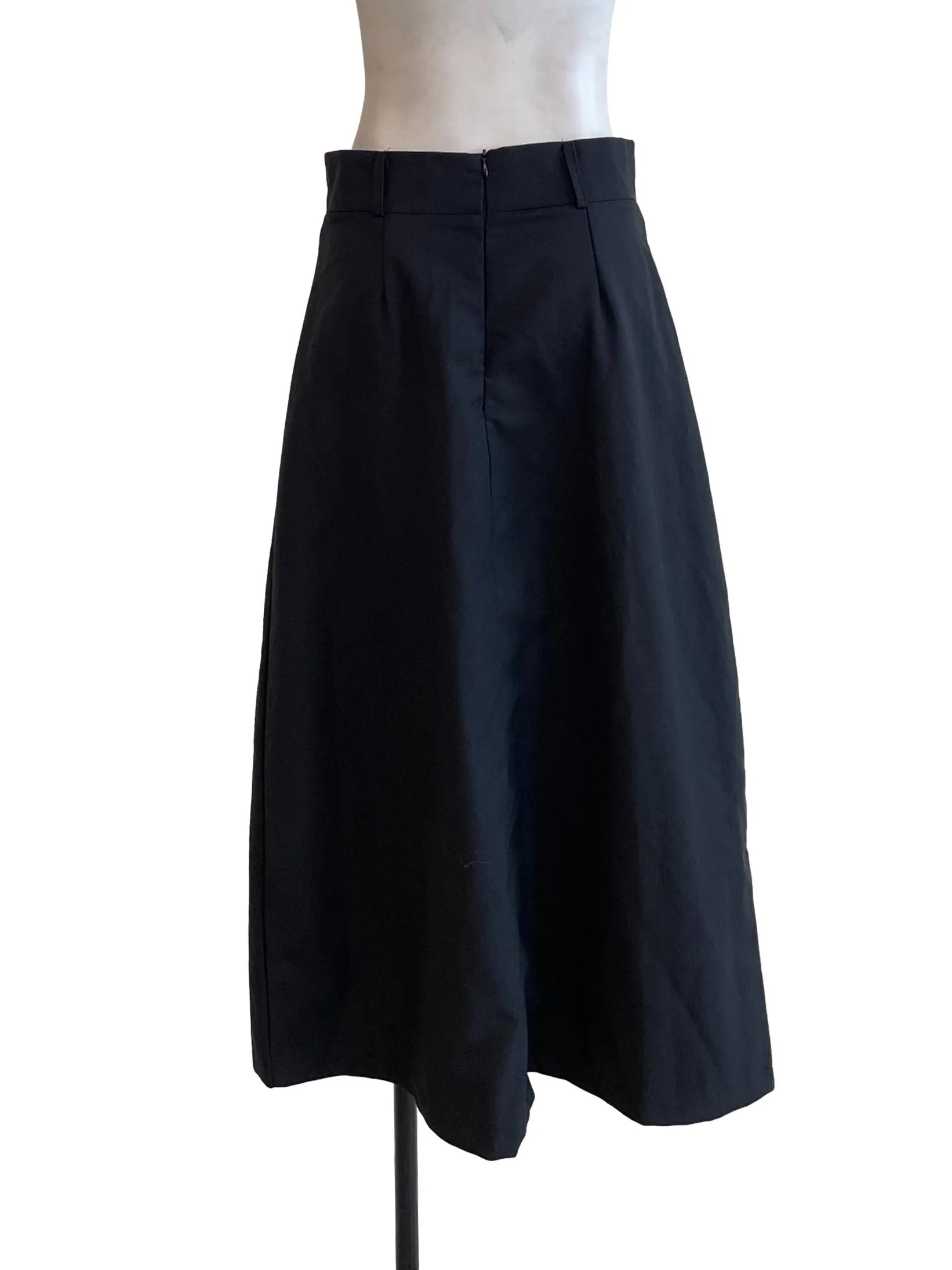 Charcoal Pleated A-Line Skirt - Image 2