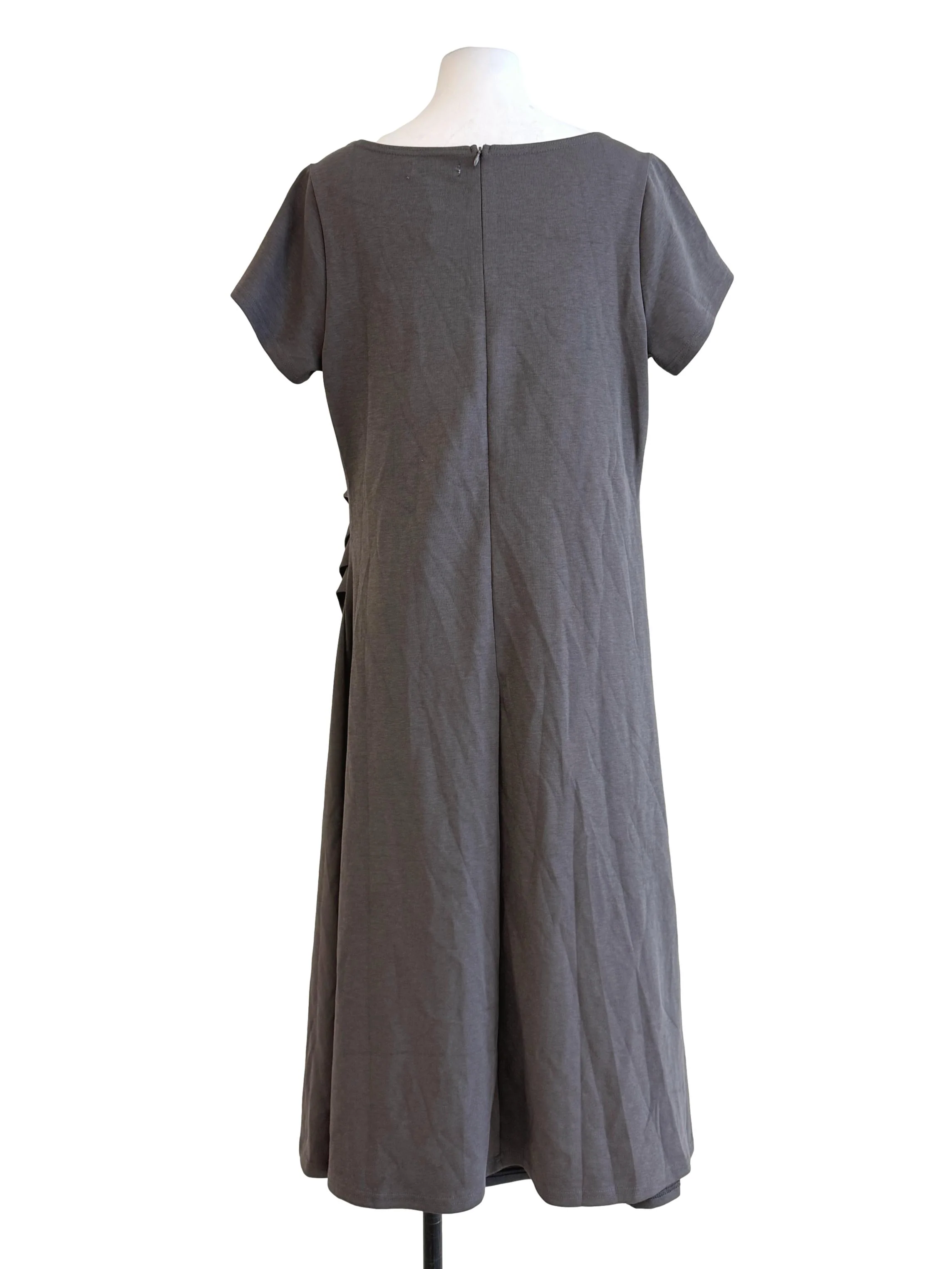 Charcoal Short Sleeves Maxi Dress - Image 2