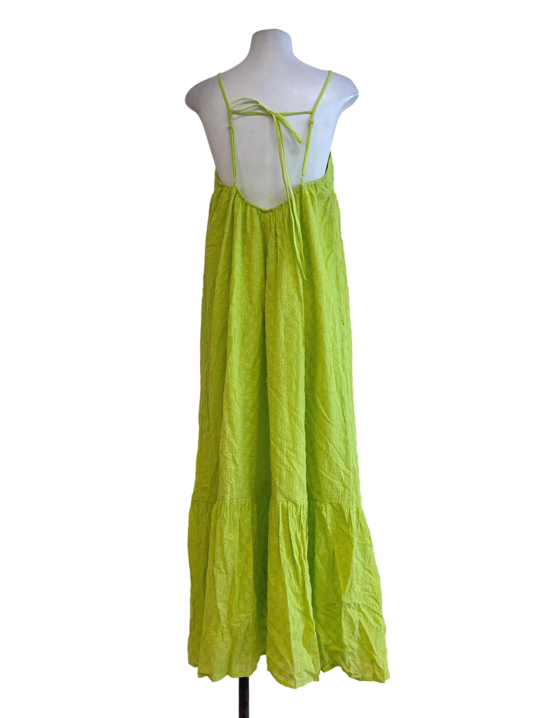 Chartreuse Green Cotton Camisole Dress LB - Image 2