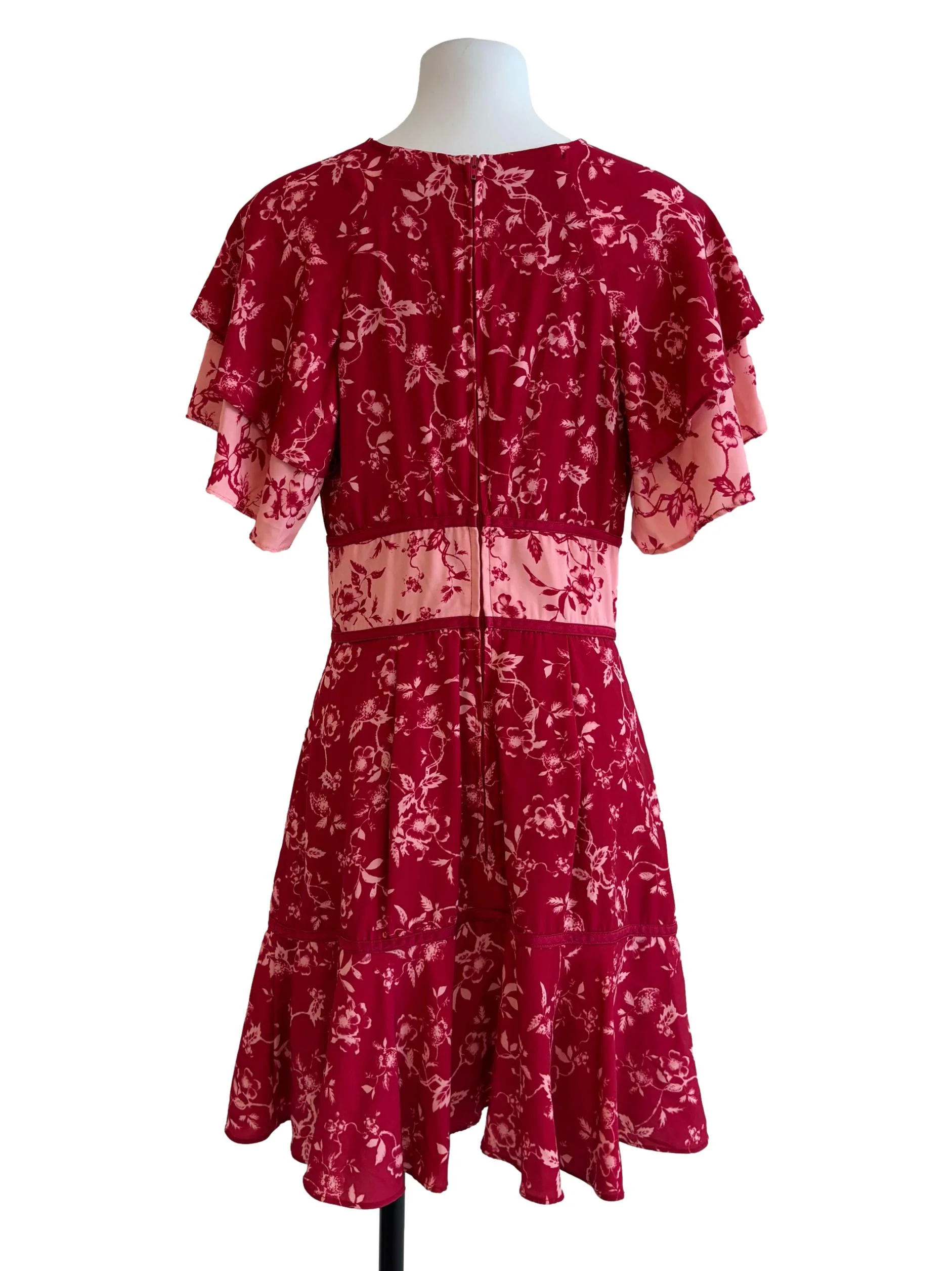 Cherry Red Floral Mini Dress - Image 2