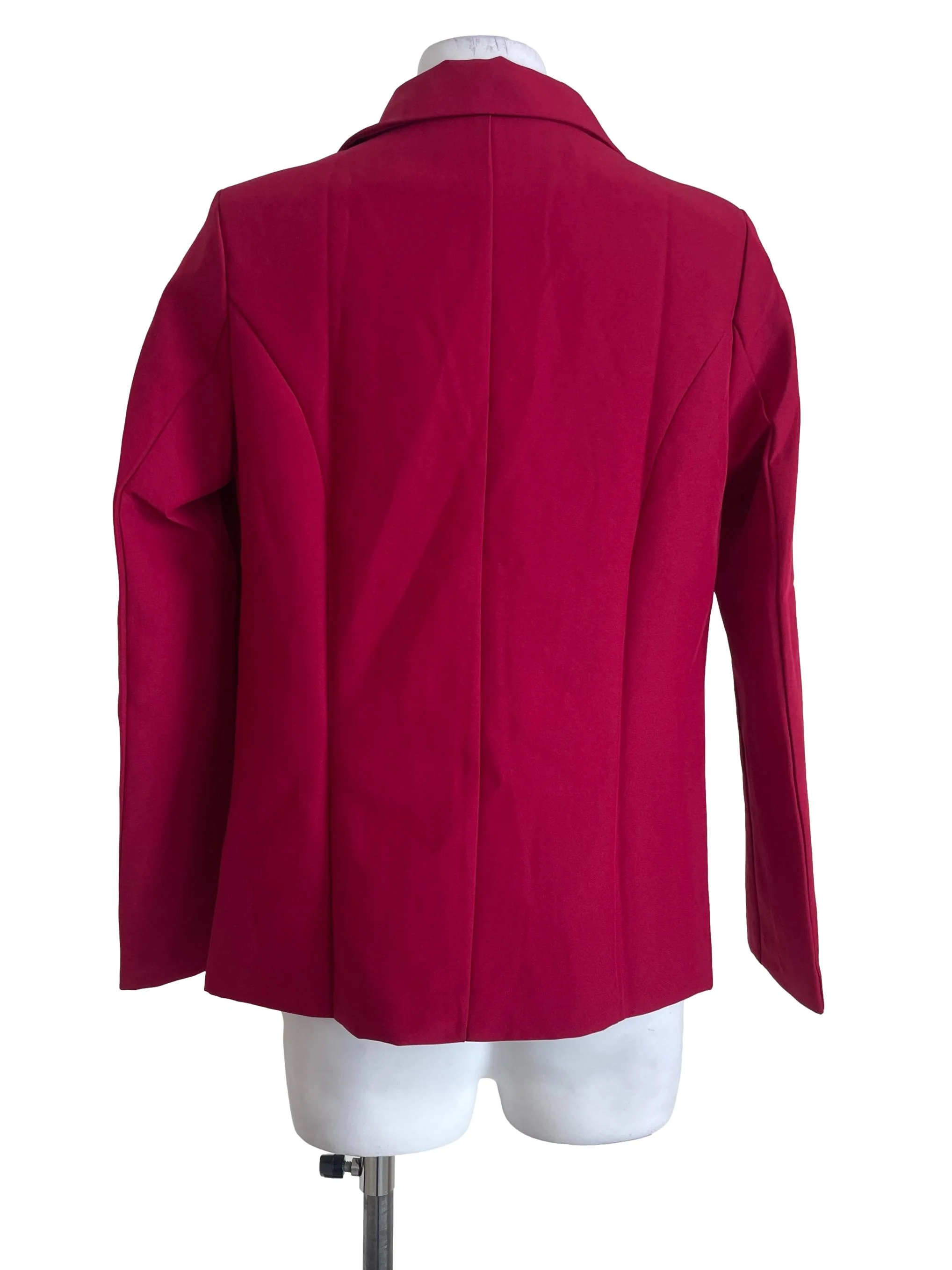Cherry Red One Button Notch Lapel Blazer - Image 2