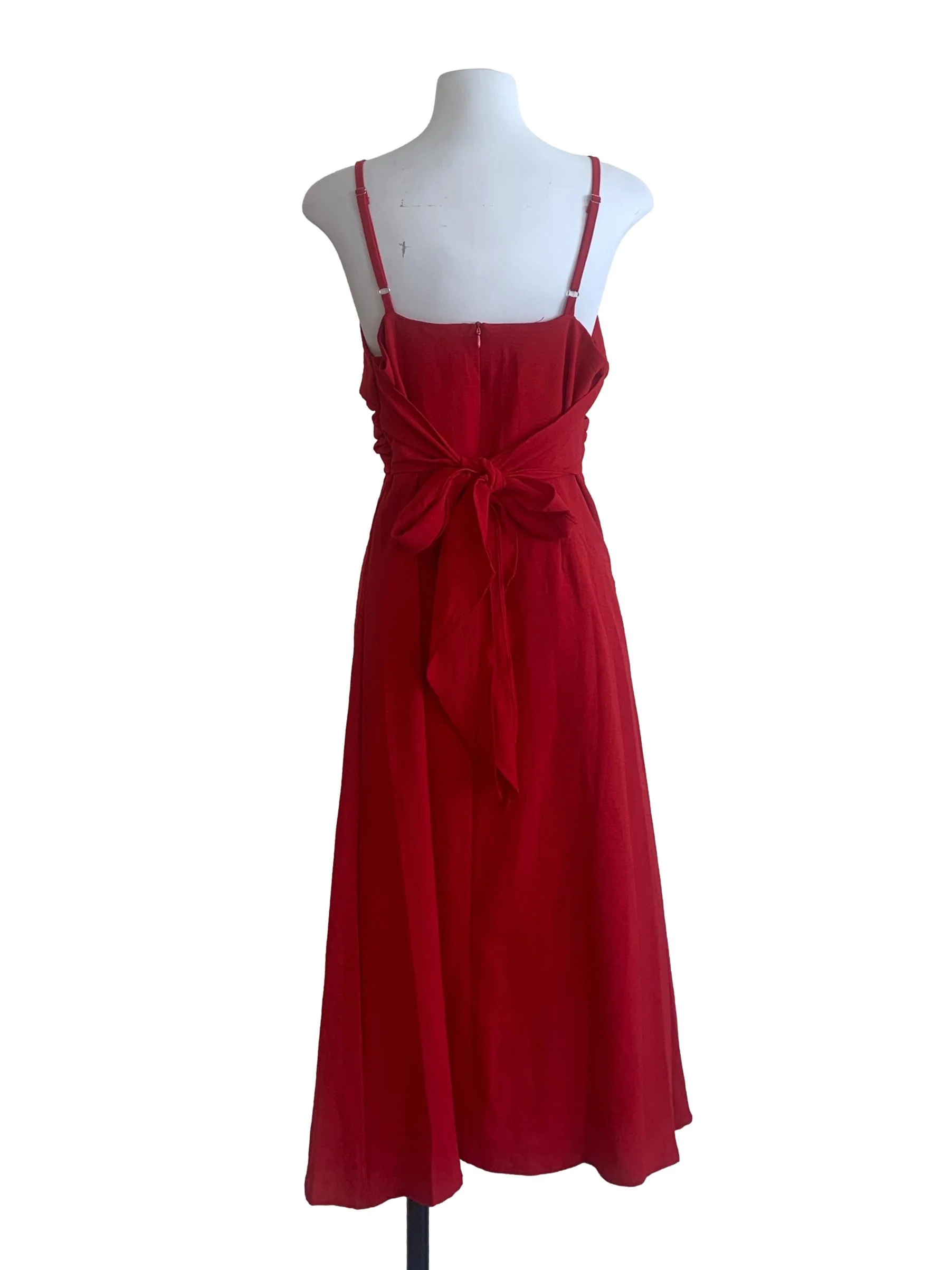 Cherry Red Spaghetti Strap Dress - Image 2