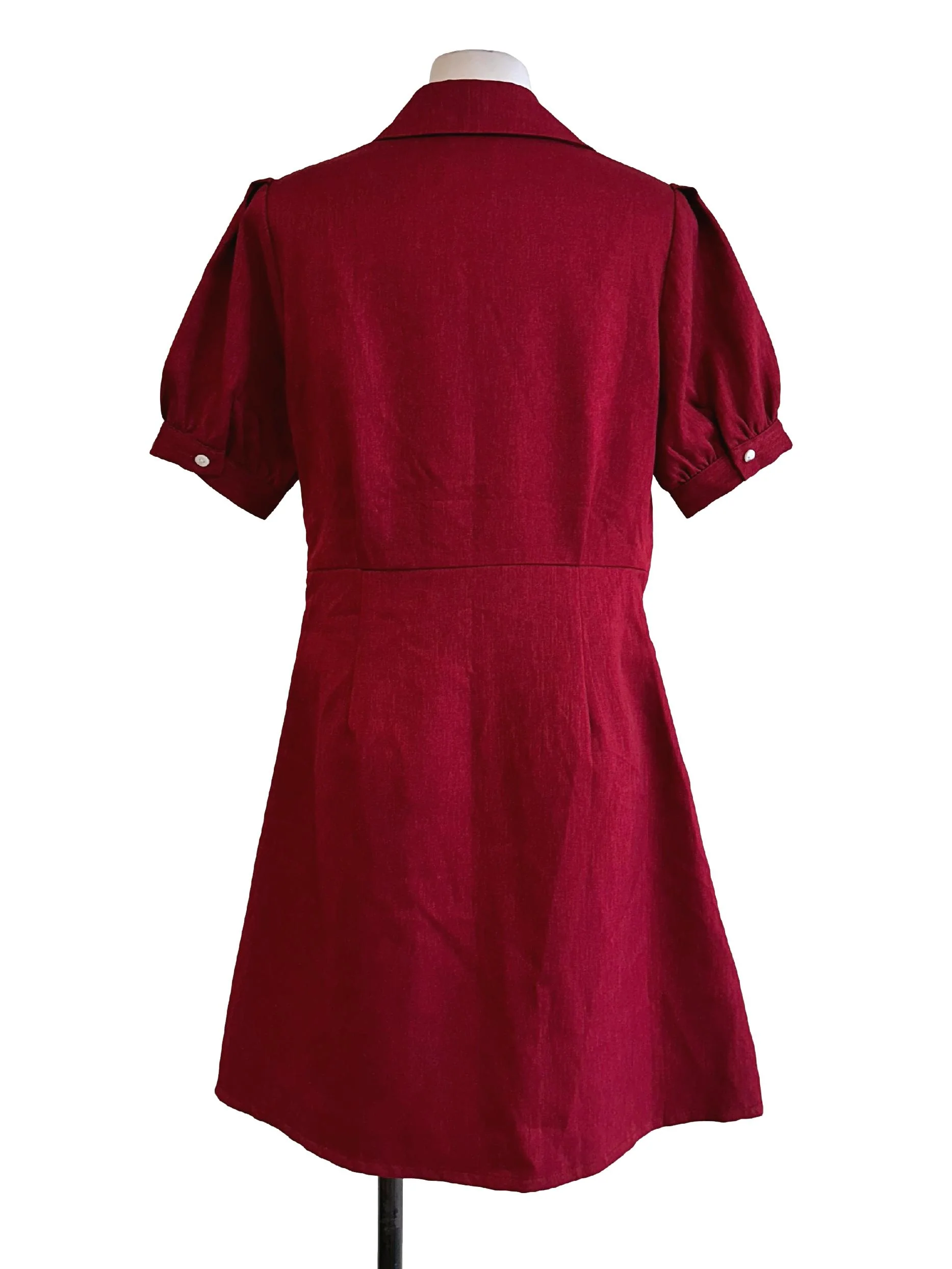 Cherry Red Twisted Pattern Dress - Image 2
