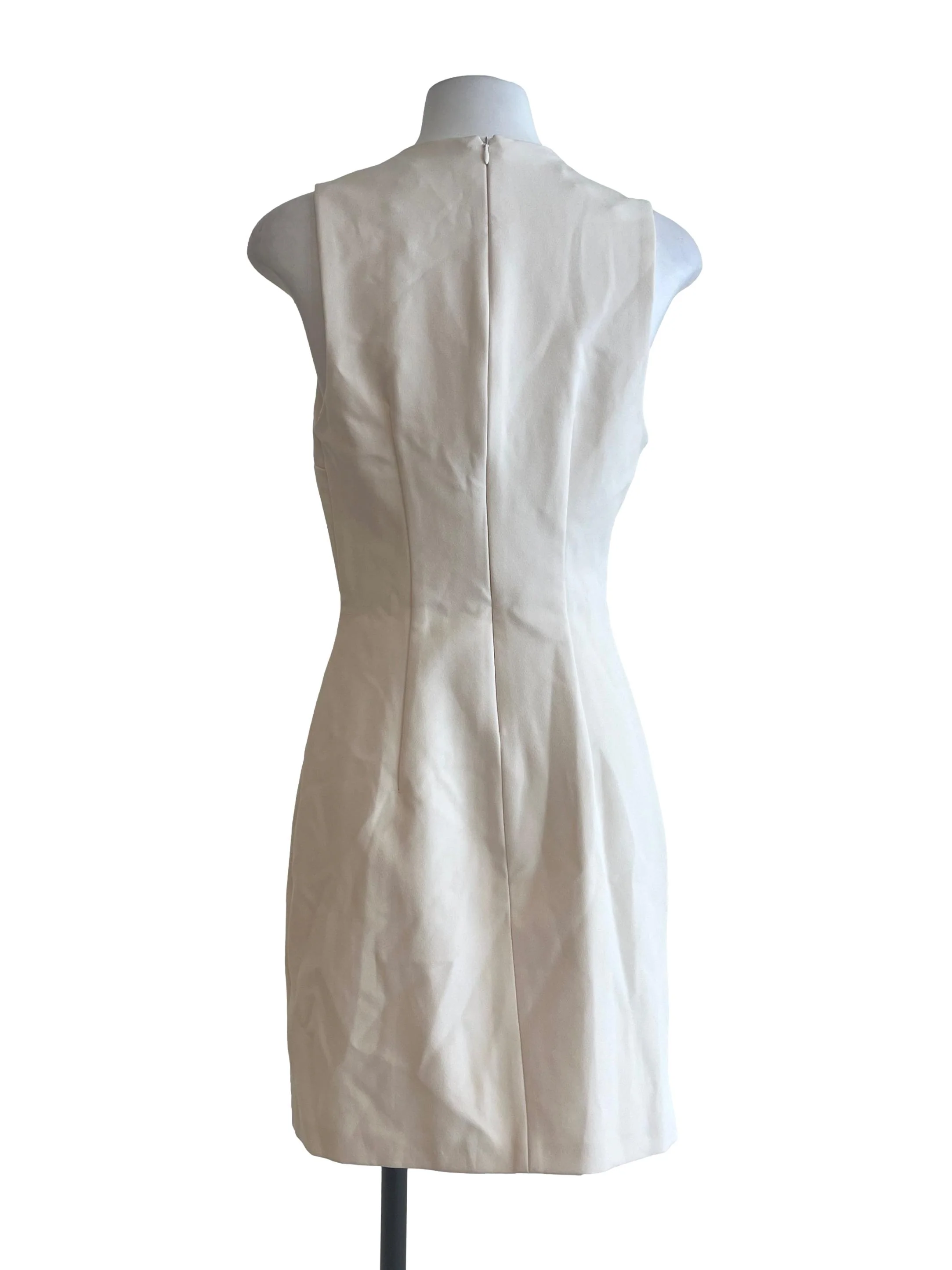Chiffon White Belt Detail Sleeveless Dress - Image 2
