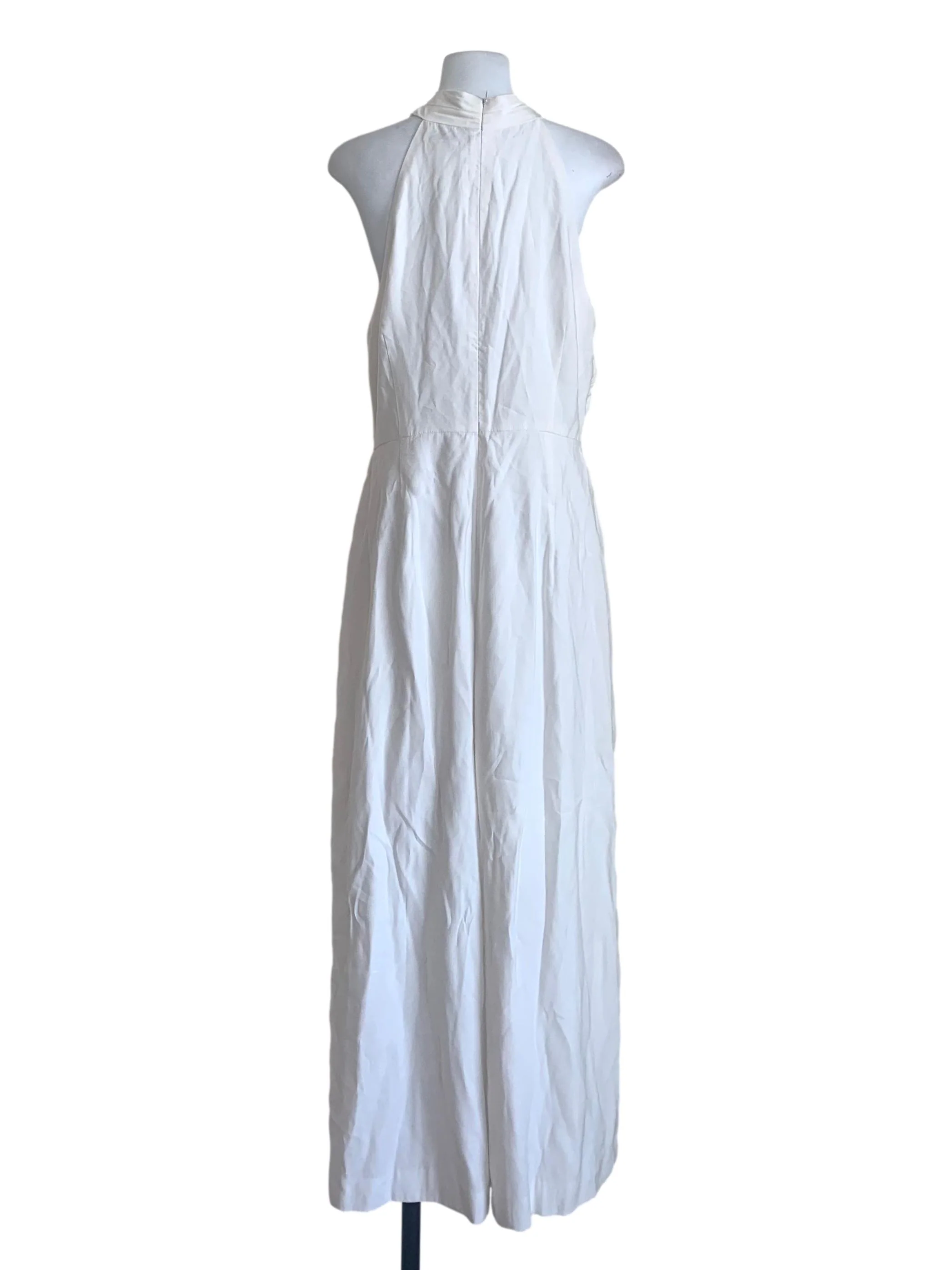 Chiffon White Halter Neck Jumpsuit - Image 2