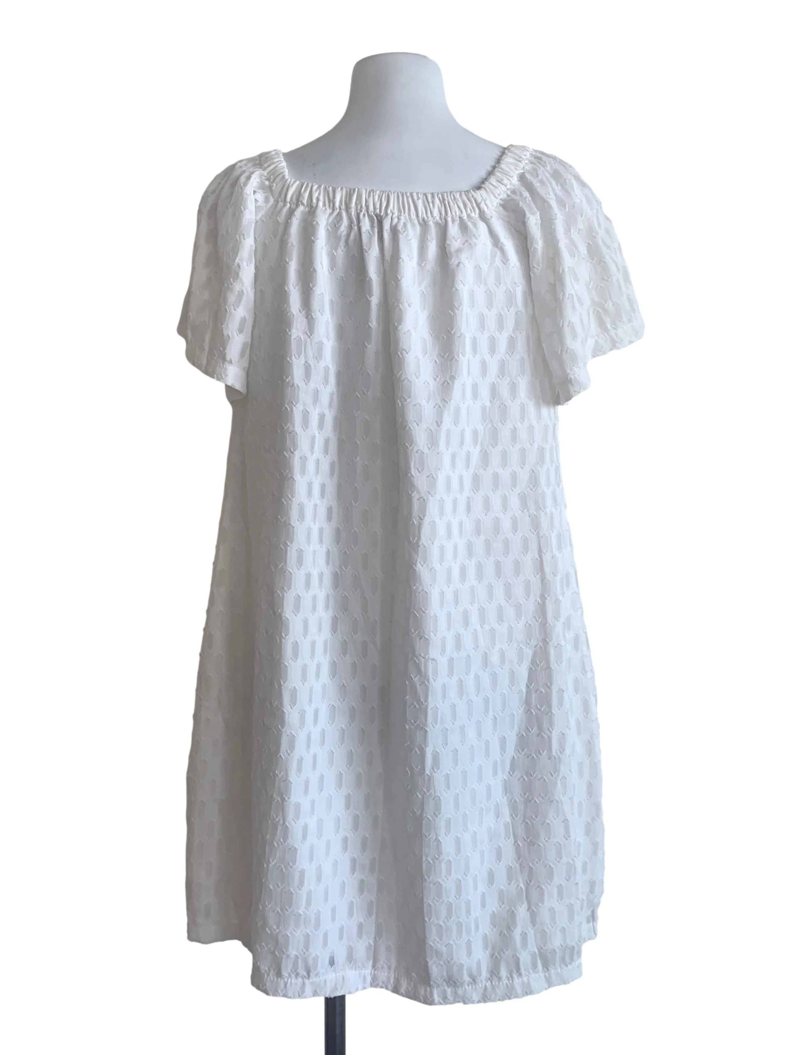 Chiffon White Pattern Babydoll Dress - Image 2