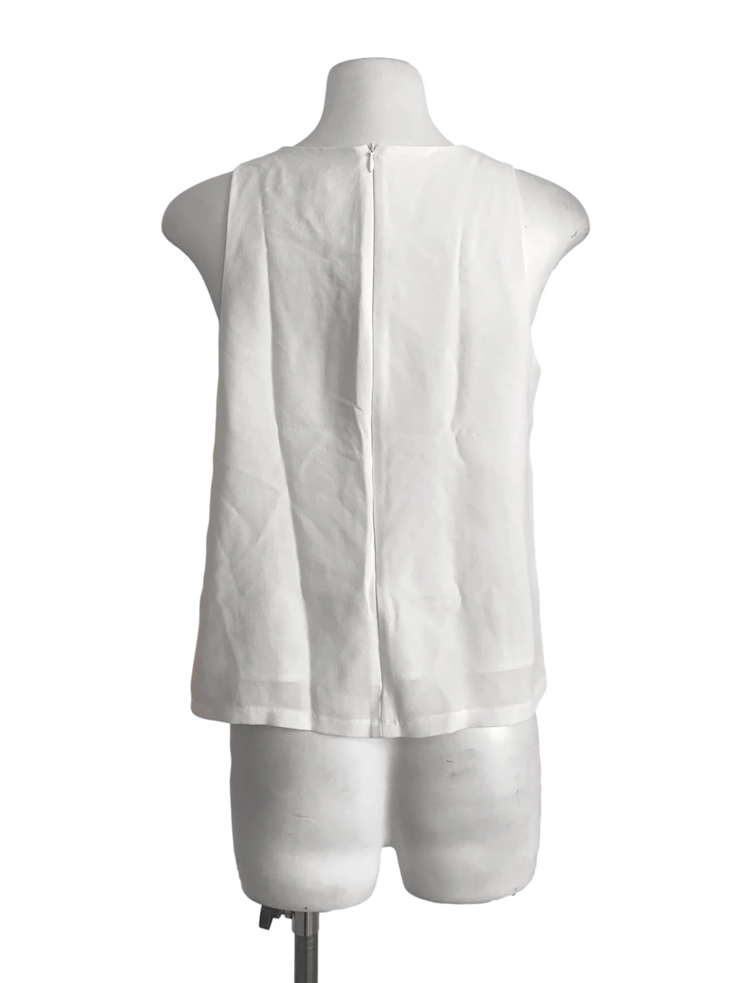 Chiffon White Round Neck Top - Image 2