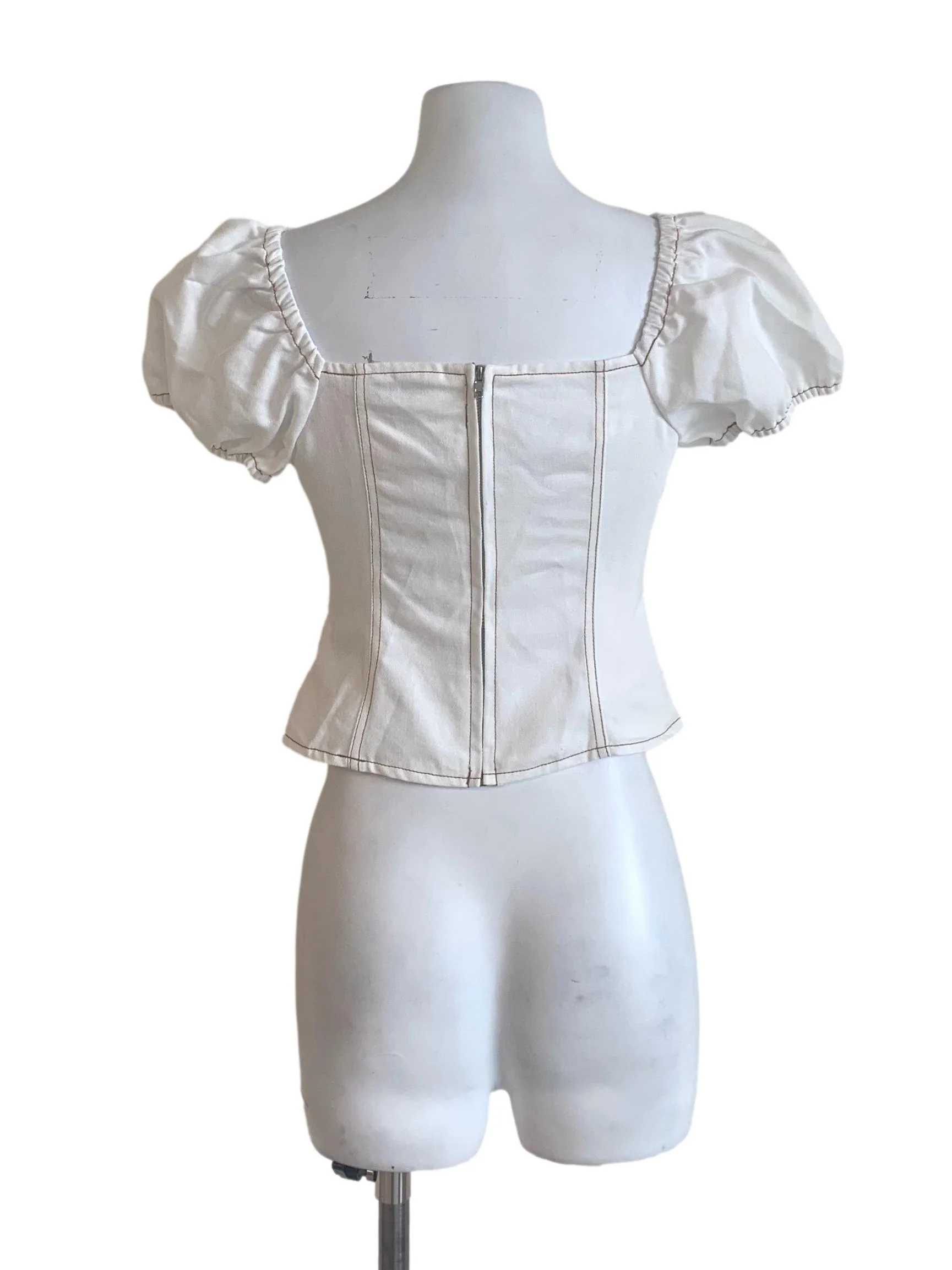 Chiffon White Smocked Top - Image 2