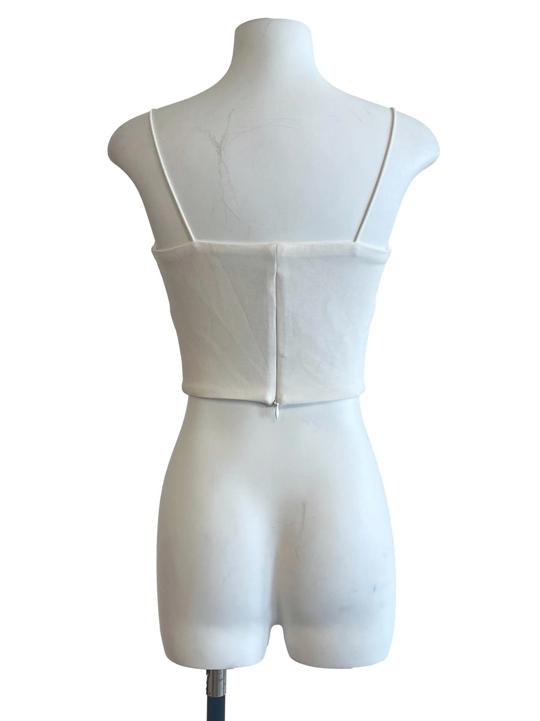 Chiffon White Spaghetti Strap Top - Image 2