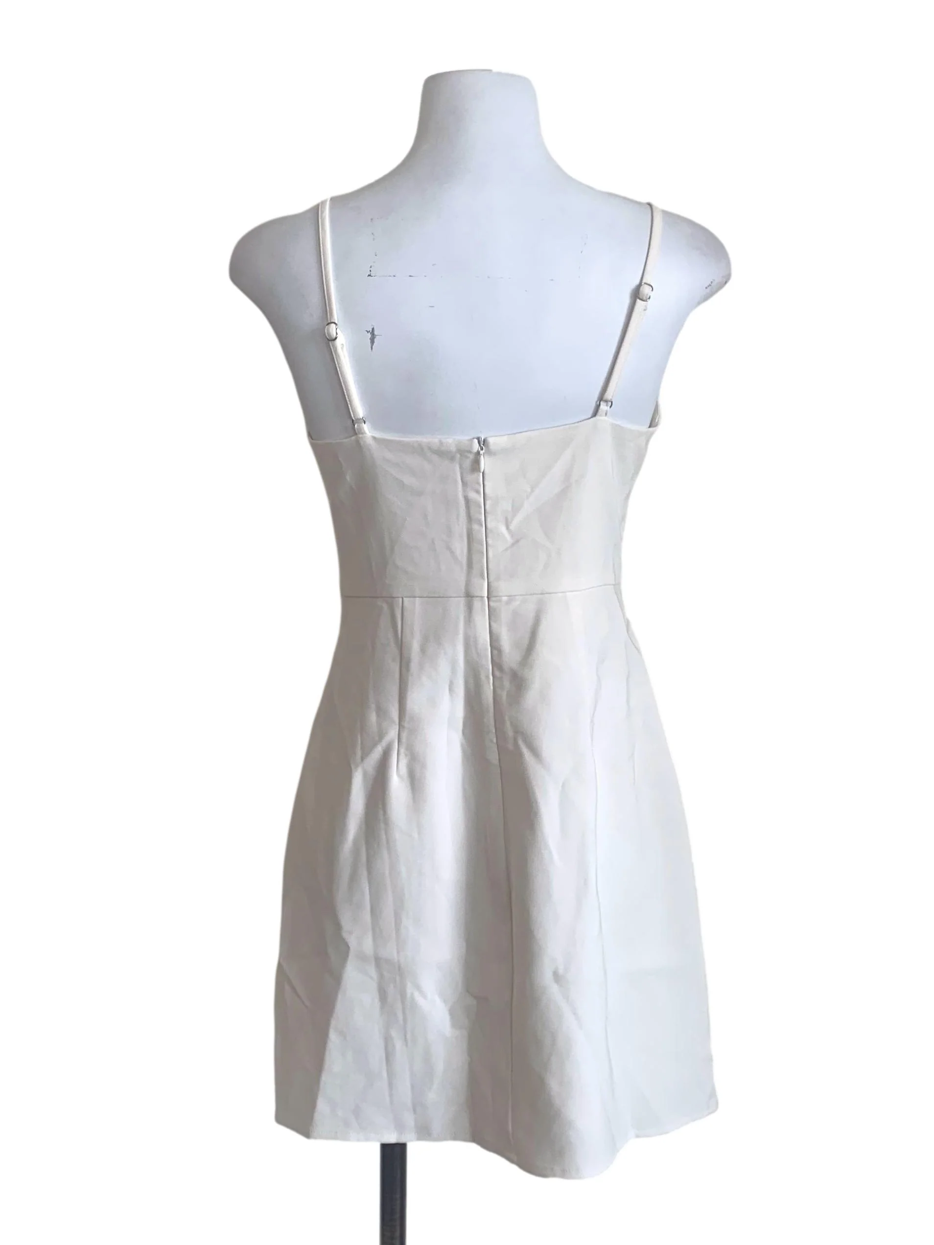 Chiffon White Sweetheart Neck Dress - Image 2
