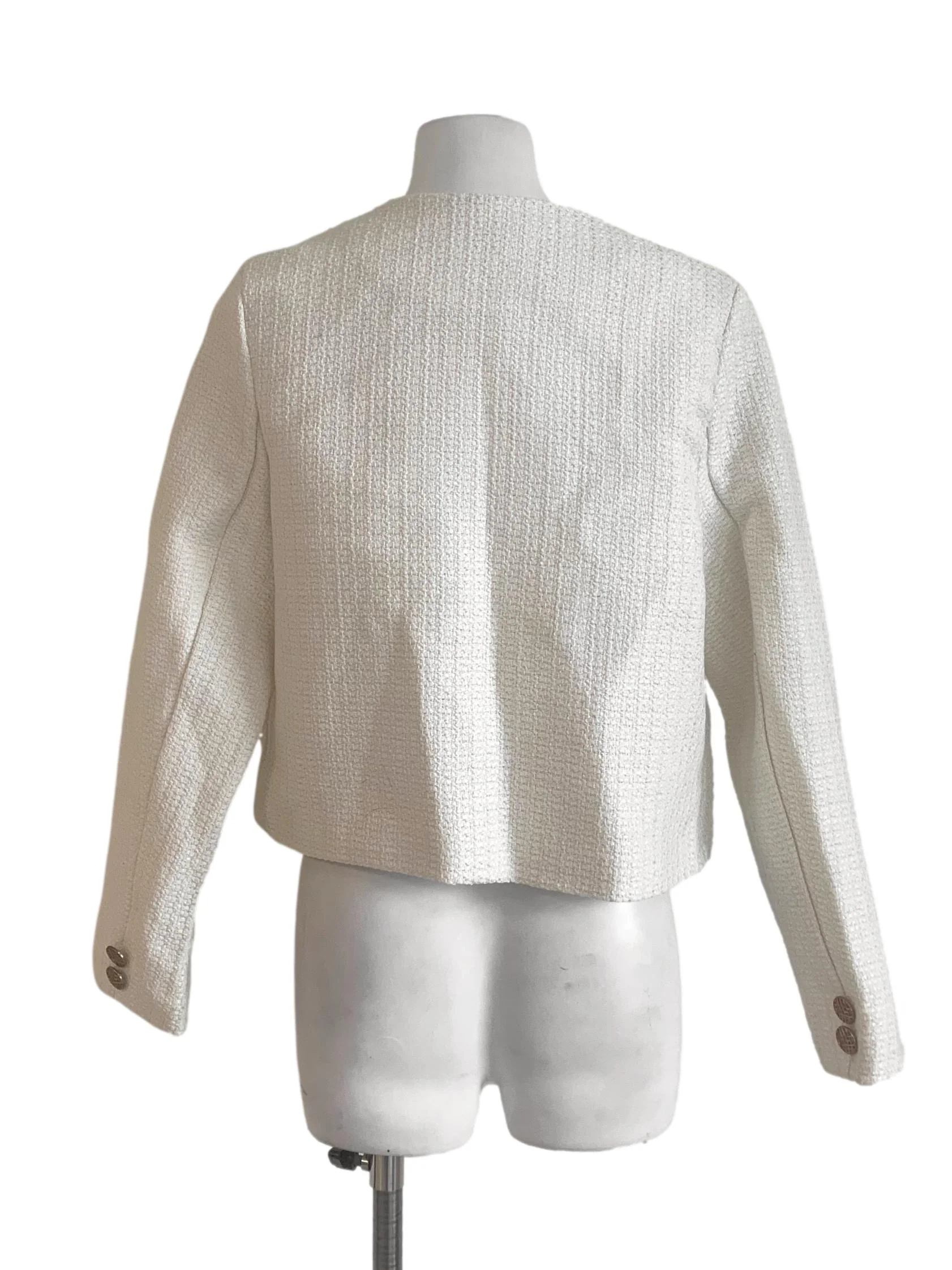 Chiffon White Tweed Blazer - Image 2