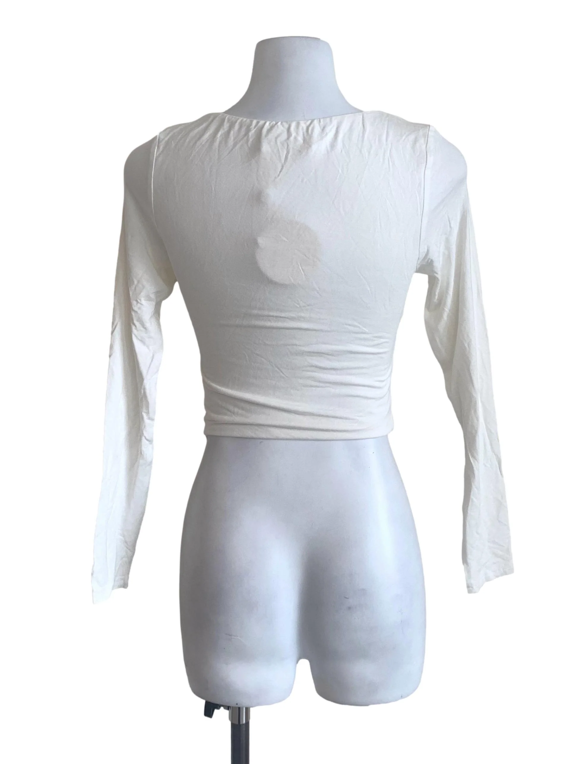 Chiffon White U-Neck Top - Image 2