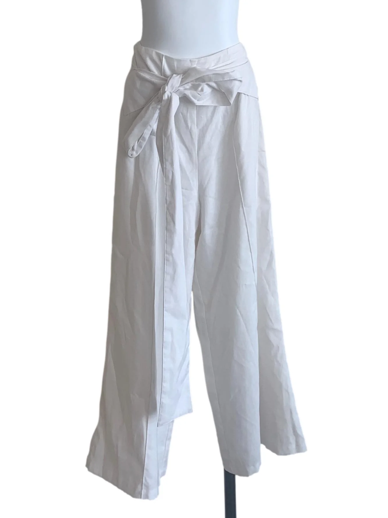 Chiffon White Wide Leg Pants