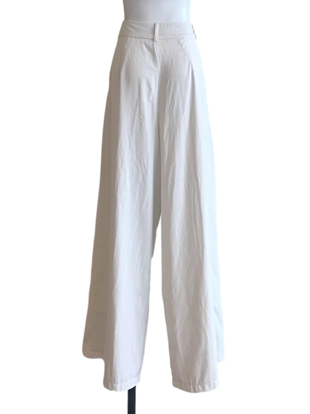 Chiffon White Wide Leg Pants - Image 2