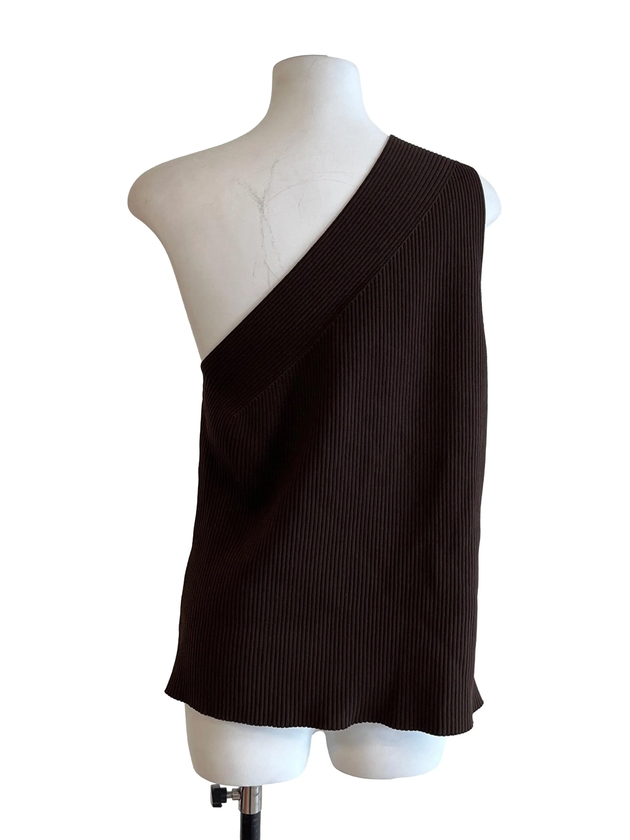 Chocolate Brown Knit Toga Top - Image 2