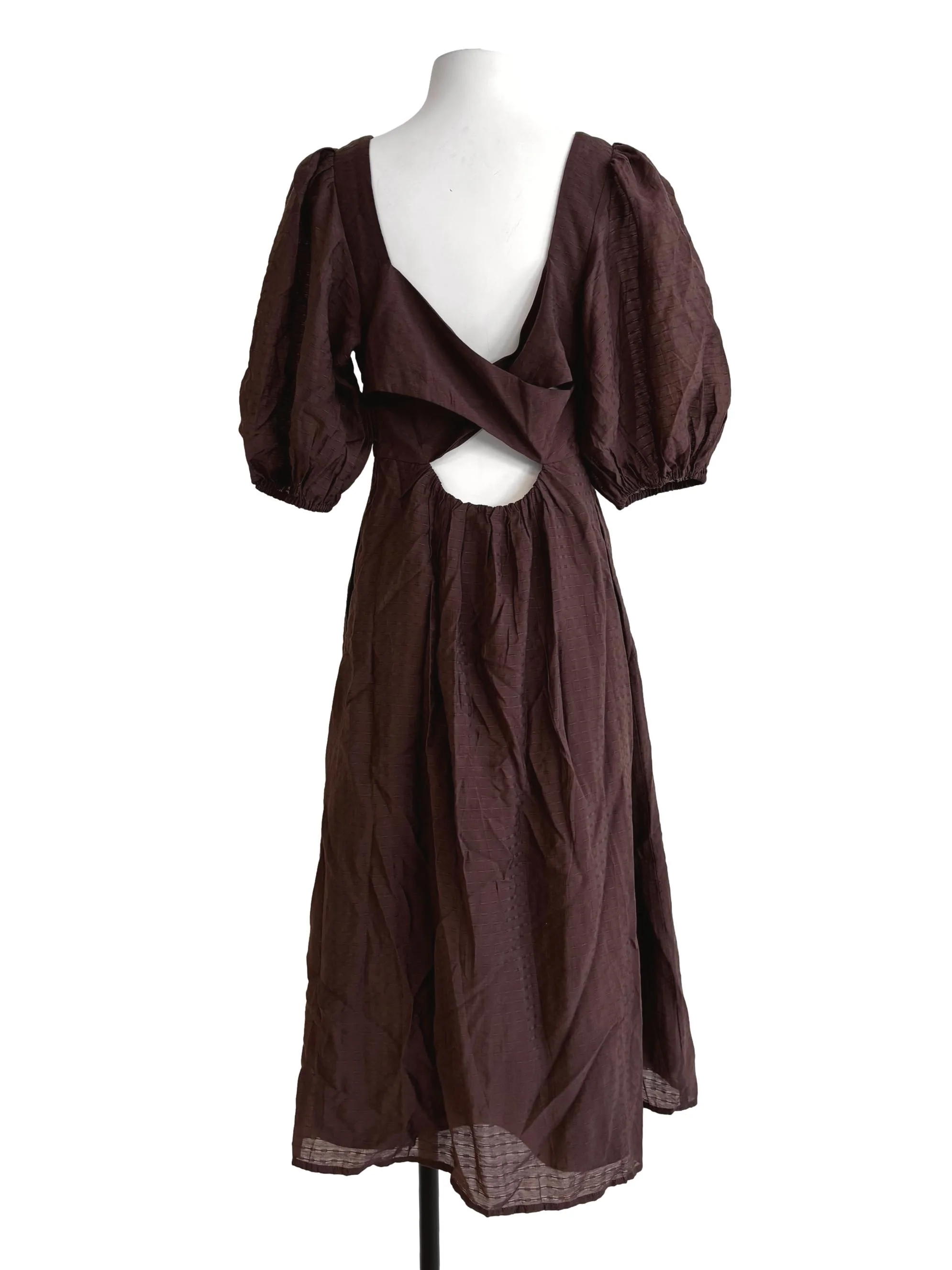 Chocolate Square Neck A-Line Dress LB - Image 2