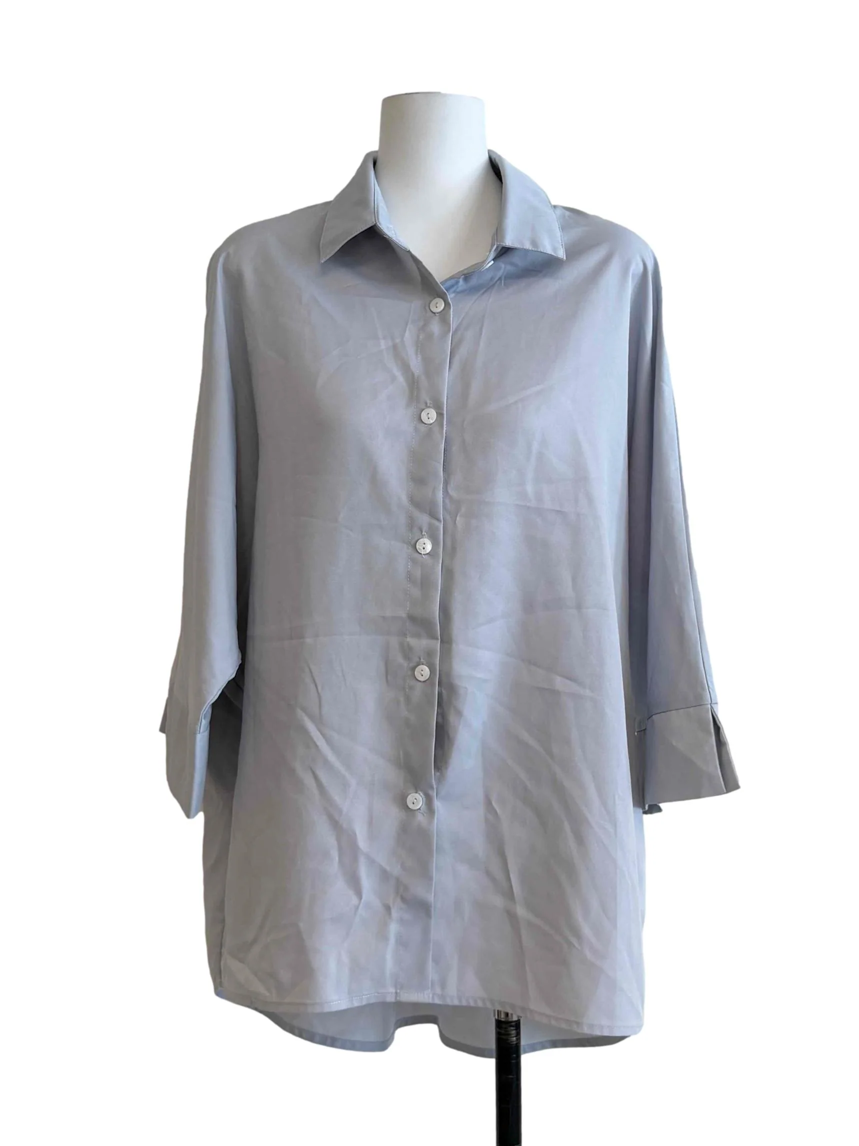 Cloud Grey Collar Top