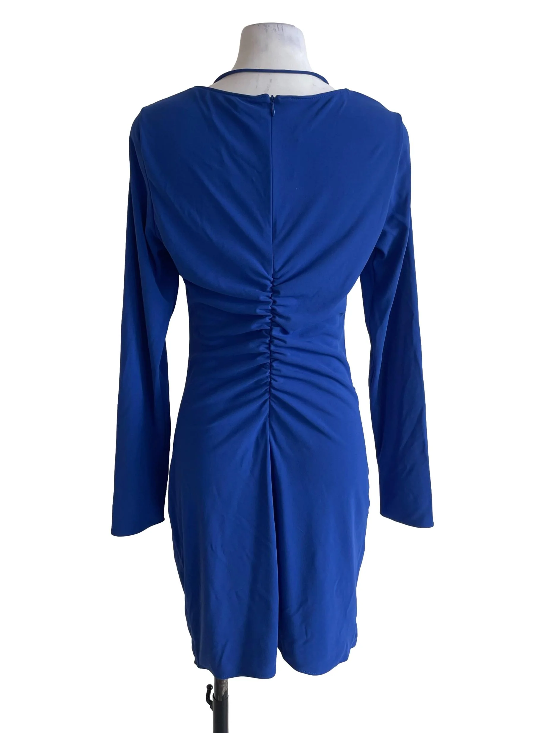 Cobalt Blue Ruched Bodycon Dress - Image 2