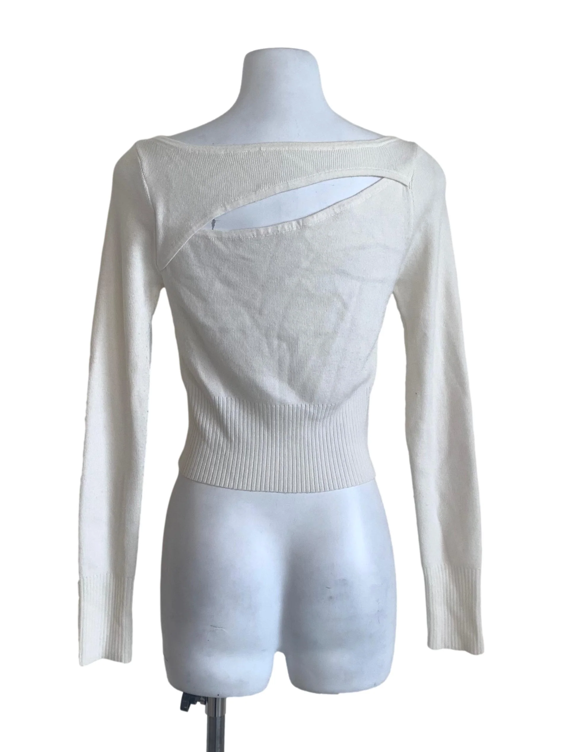 Coconut White Long Sleeve Crop Top - Image 2